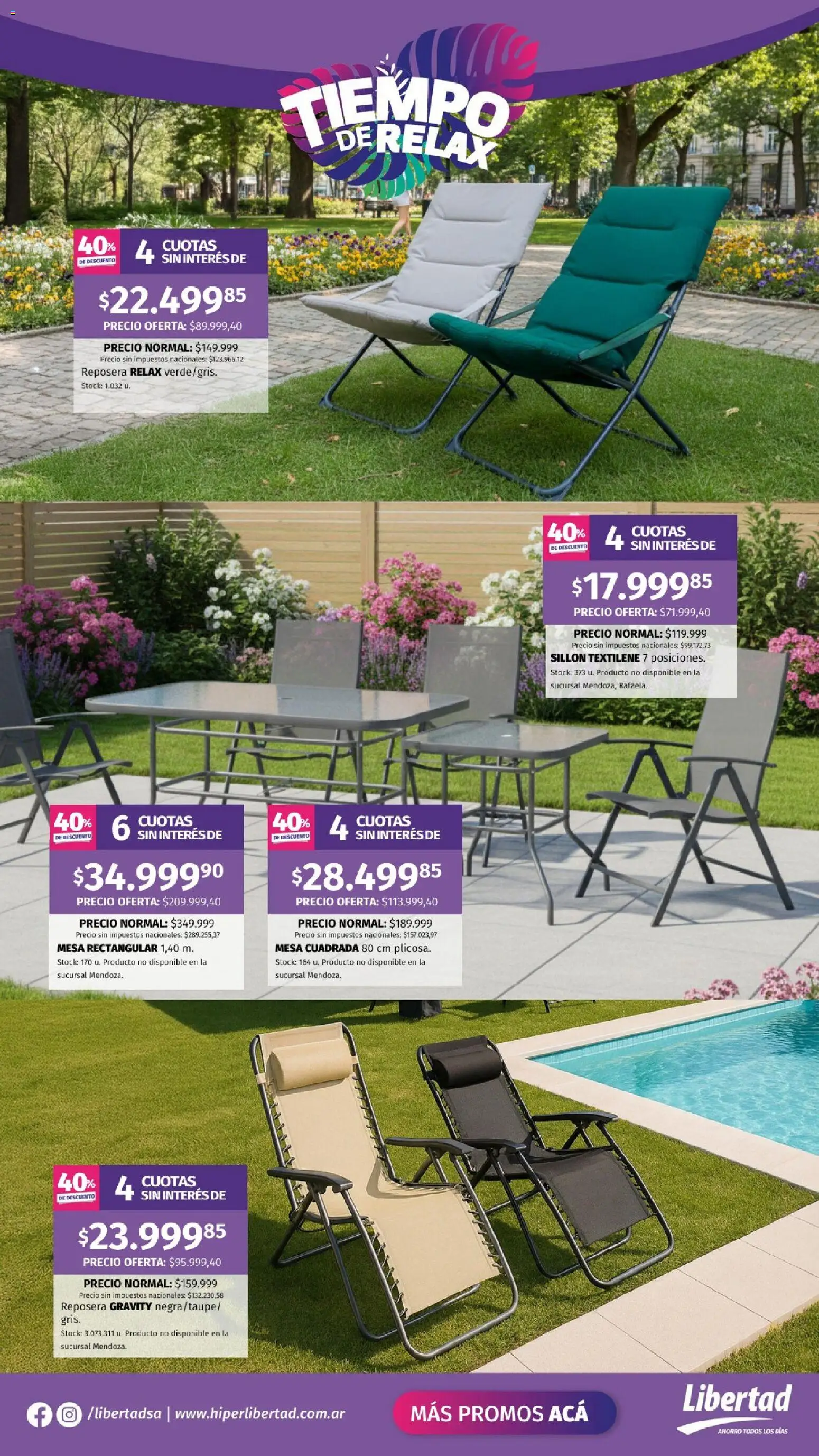 Hipermercado Libertad - Tiempo Relax  │ válido desde el 14.11.2025 | Página: 4 | Productos: Reposera, Sillón, Mesa