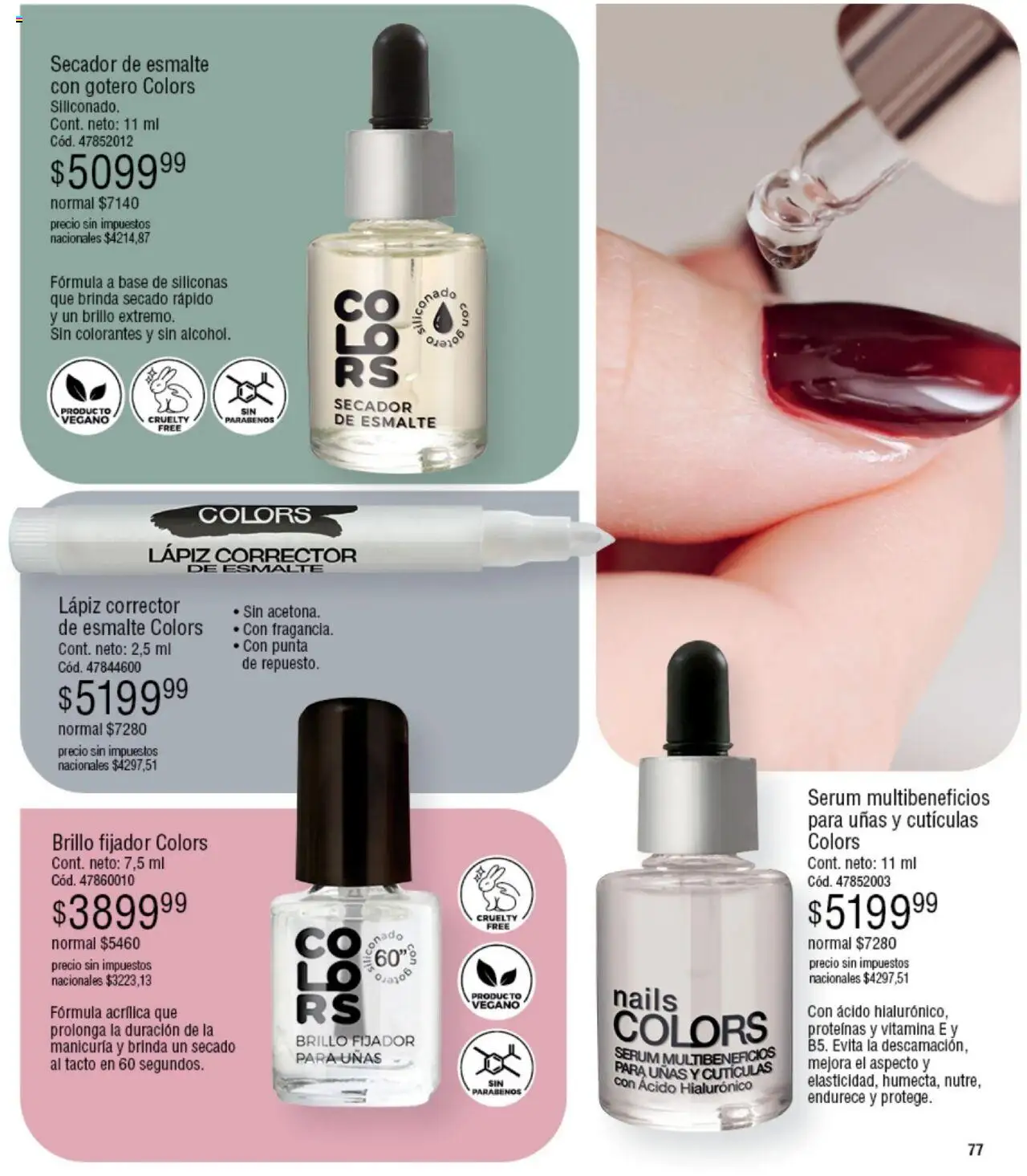 Millanel - Catálogo │ válido desde el 20.10.2025 | Página: 77 | Productos: Serum, Fijador, Brillo, Secador de esmalte