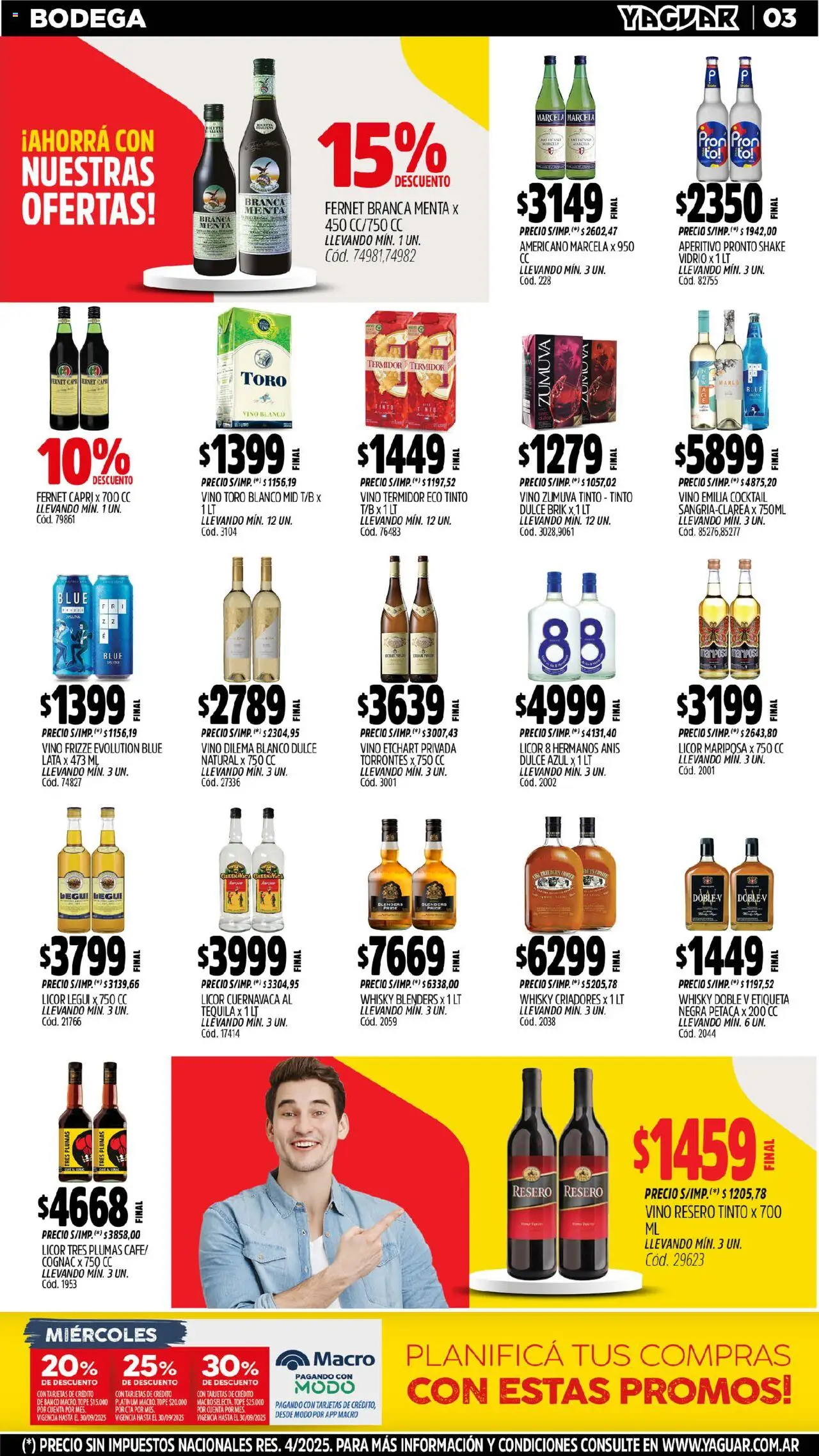 Yaguar - Chaco │ válido desde el 08.09.2025 | Página: 5 | Productos: Whisky, Banco, Fernet, Vino