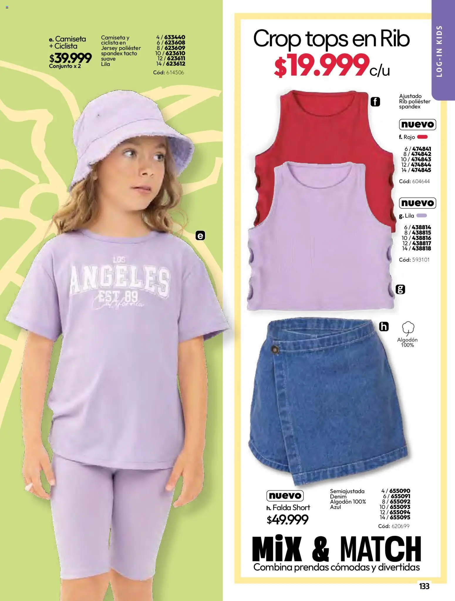 Pacifika revista - valida desde el 01.04.2026 | Página: 133 | Productos: Algodón, Falda, Camiseta, Conjunto