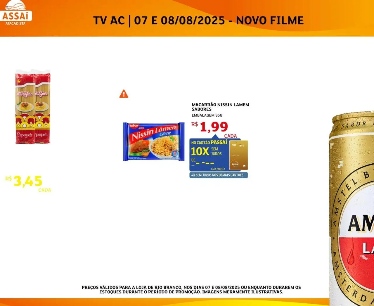 Assaí Atacadista Folheto - válido de 07.08.2025 | Página: 1 | Produtos: Espaguete, Tv, Macarrão, Carne
