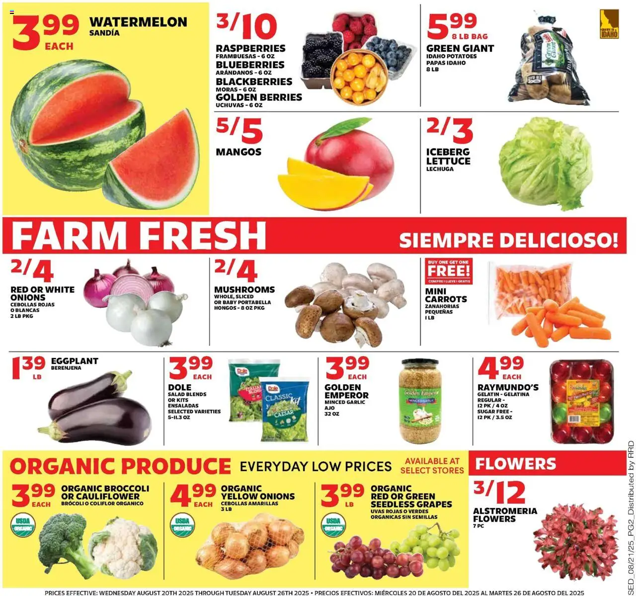 Sedano's Weekly Ad - FL - valid from 20.08.2025 | Page: 2 | Products: Potatoes, Sugar, Eggplant, Blueberries