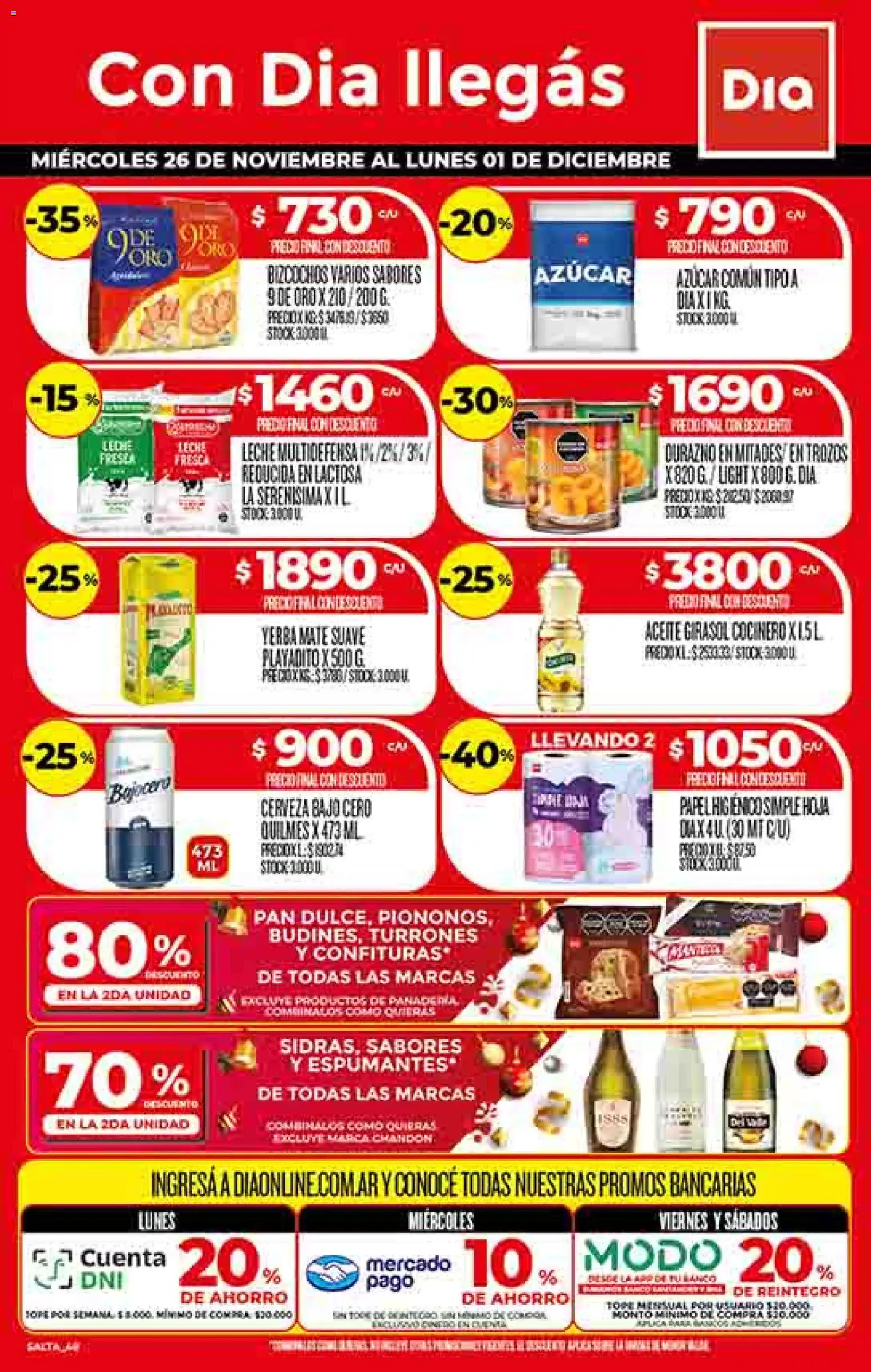Dia - Ofertas - Salta y Jujuy │ válido desde el 26.11.2025 | Página: 1 | Productos: Papel higiénico, Mate, Yerba, Pan