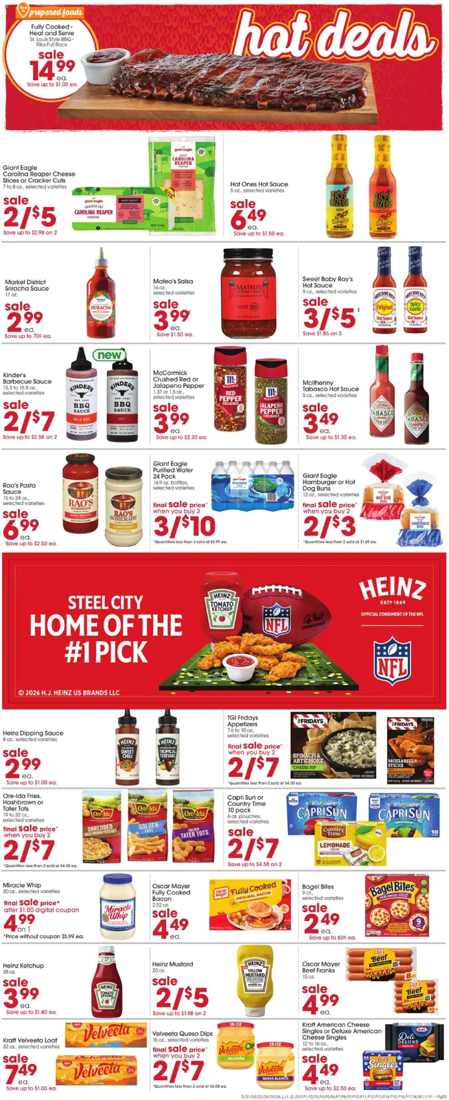 Giant Eagle Weekly Ad - valid from 09.04.2026 | Page: 5 | Products: Spinach, Beef, Ketchup, Water