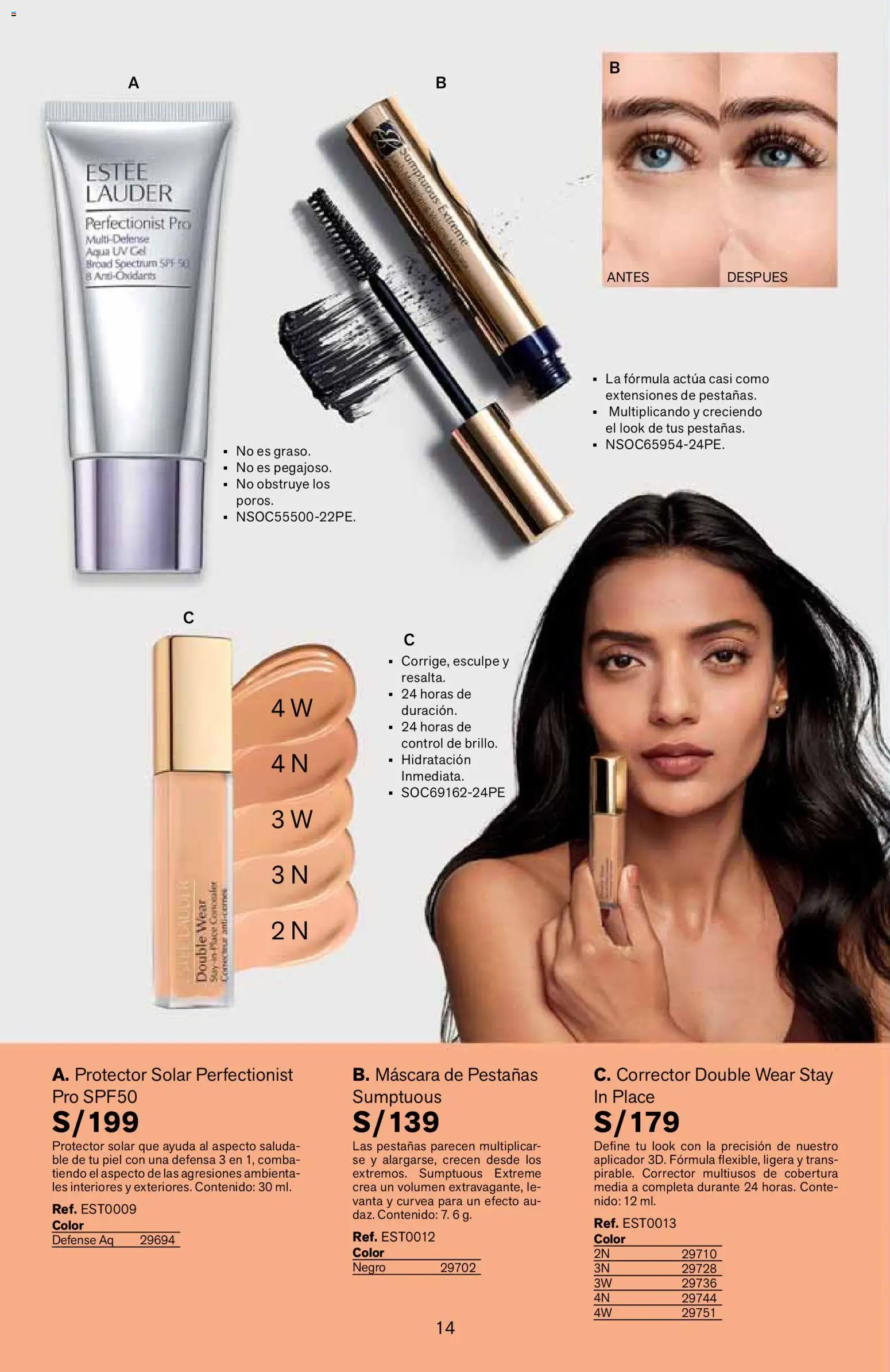 Catálogo Leonisa válido desde 07.04.2026 | Página: 14 | Productos: Máscara, Protector solar, Corrector