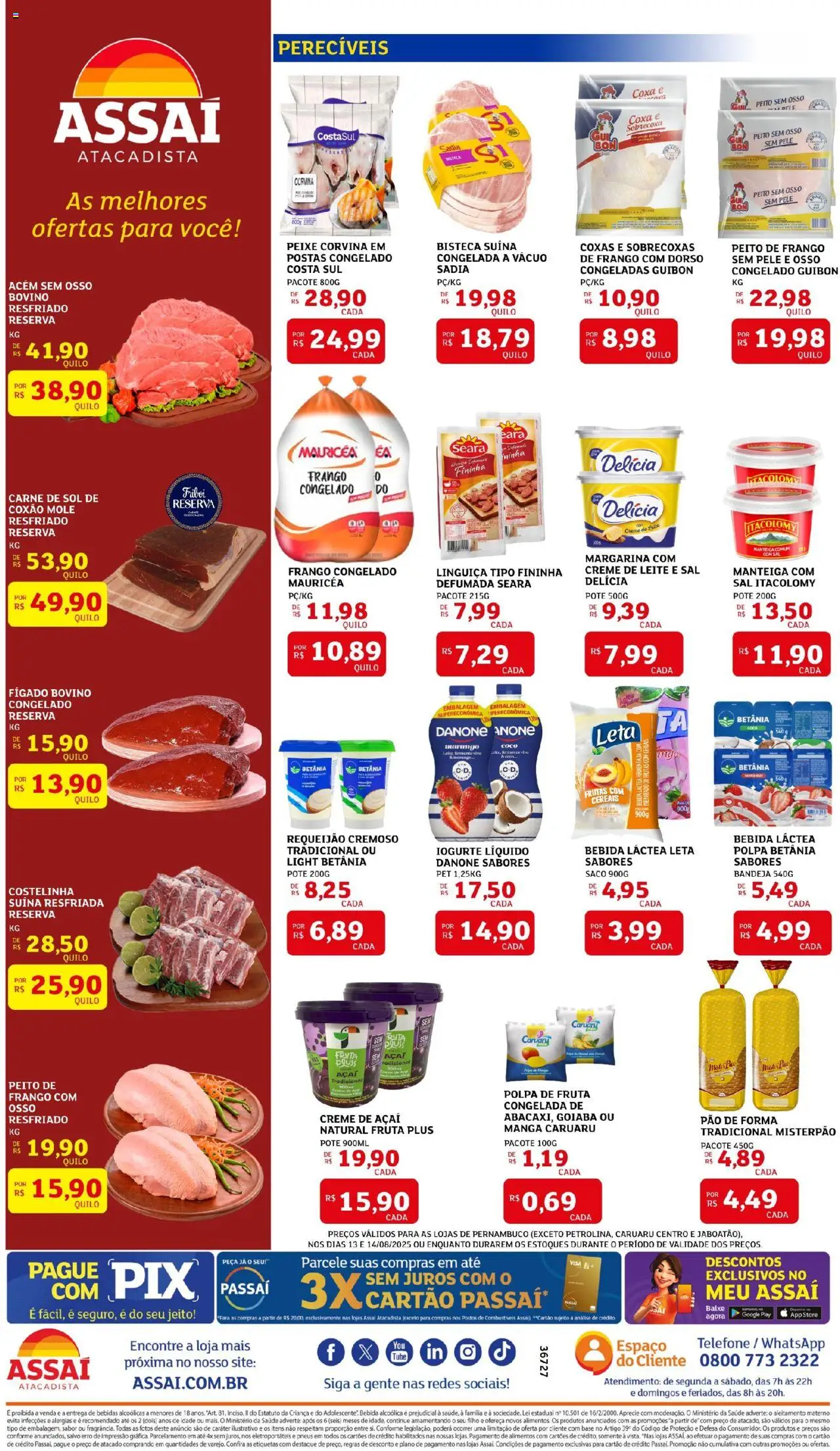 Assaí Atacadista Folheto - válido de 13.08.2025 | Página: 2 | Produtos: Goiaba, Peixe, Creme, Requeijão