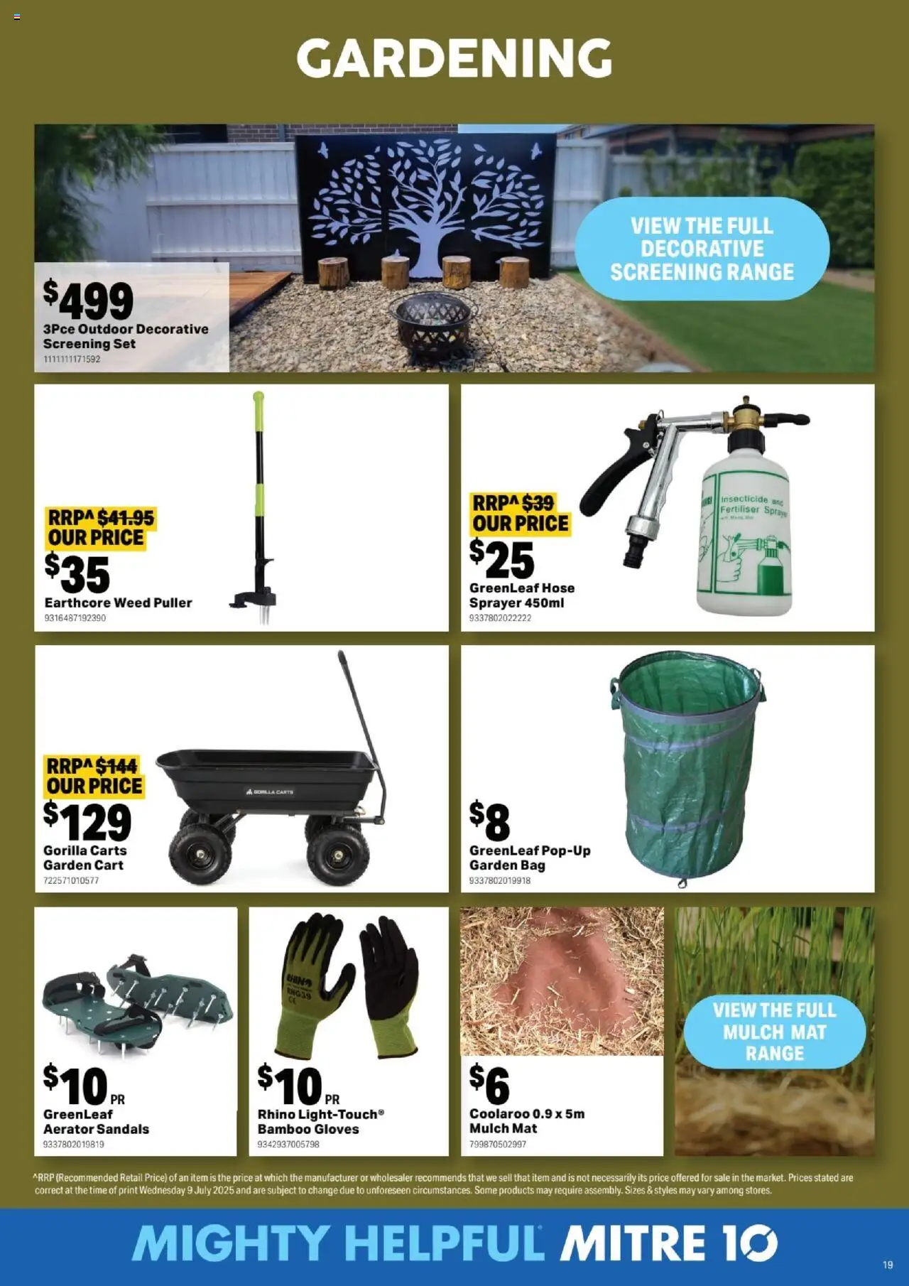 Mitre 10 catalogue - valid from 13.08.2025 | Page: 19 | Products: Cart, Weed, Gloves, Bag