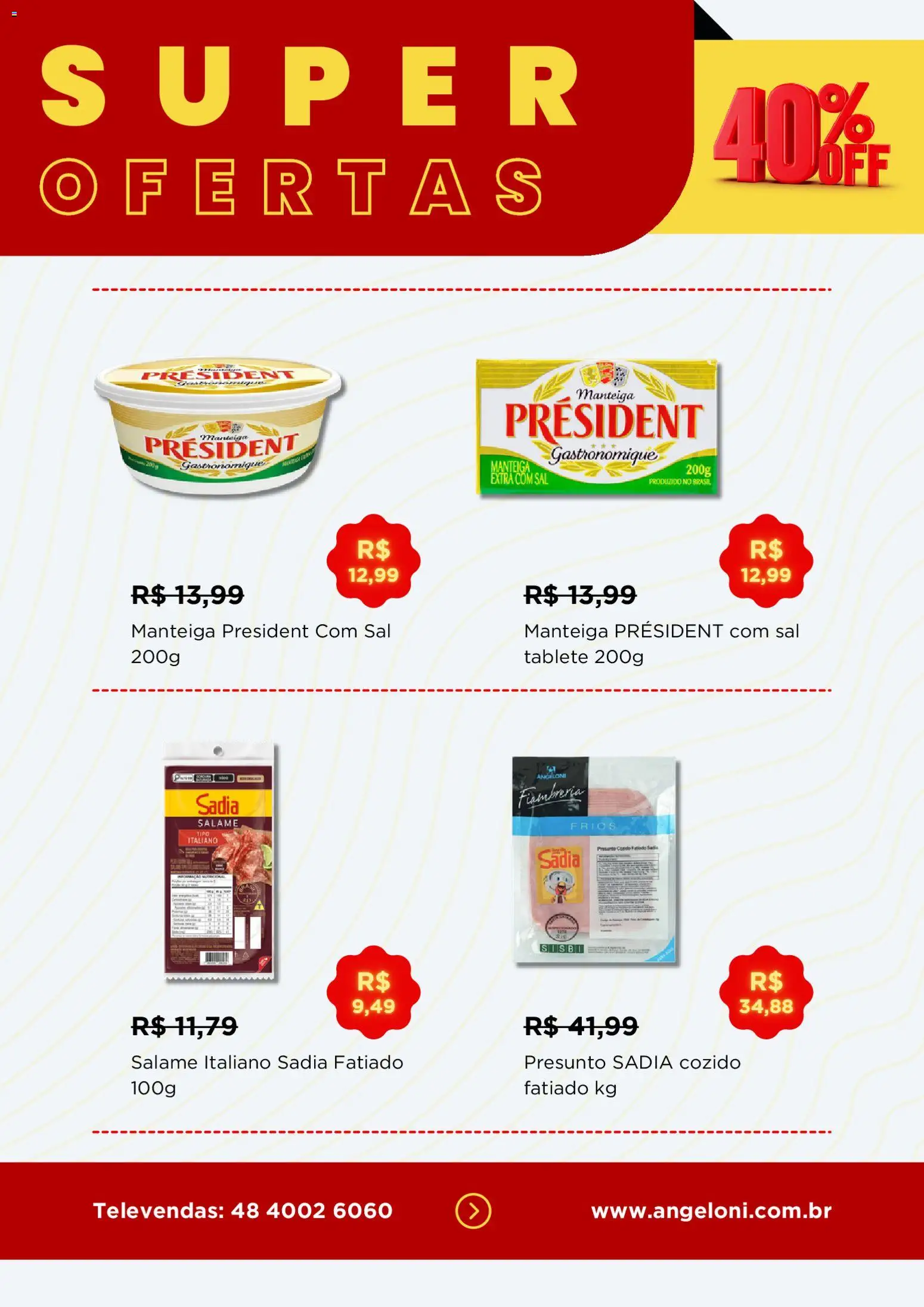 Angeloni Folheto - válido de 23.04.2026 | Página: 3 | Produtos: Manteiga, Salame, Presunto, Sal