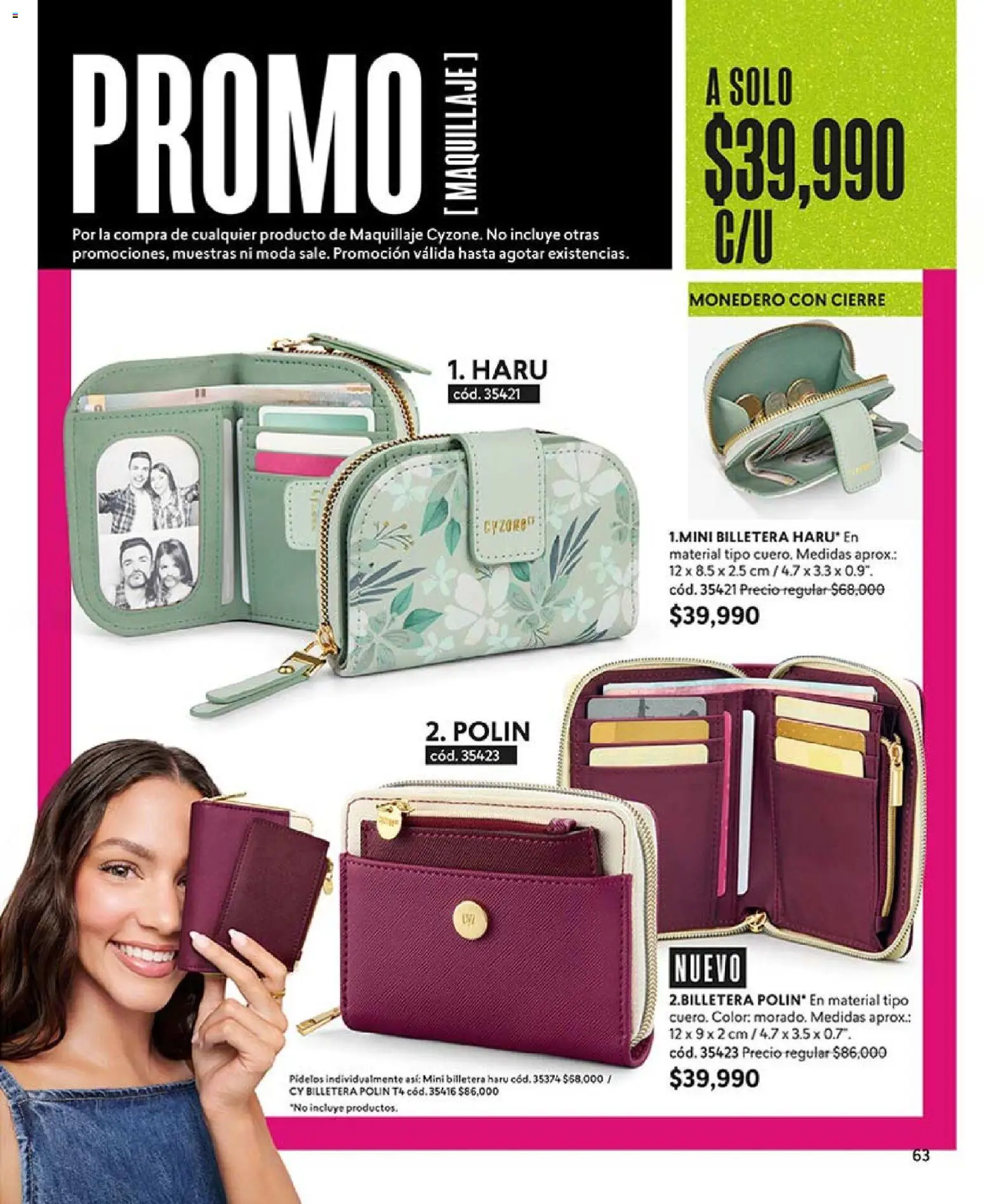 CyZone revista - valida desde el 03.11.2025 | Página: 63 | Productos: Billetera, Maquillaje, Monedero