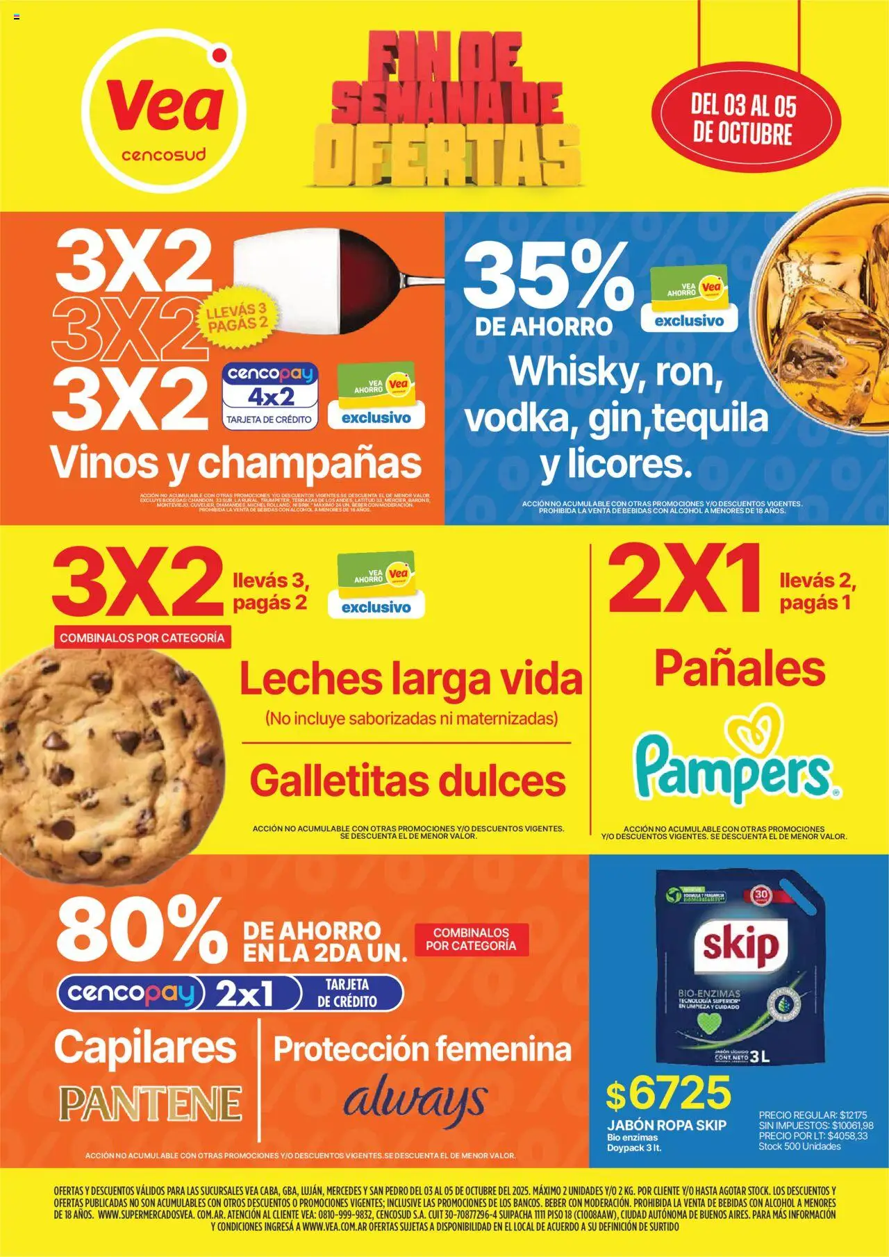 Vea - Oferta fin de semana │ válido desde el 03.10.2025 | Página: 1 | Productos: Galletitas, Jabón, Ropa, Pañales