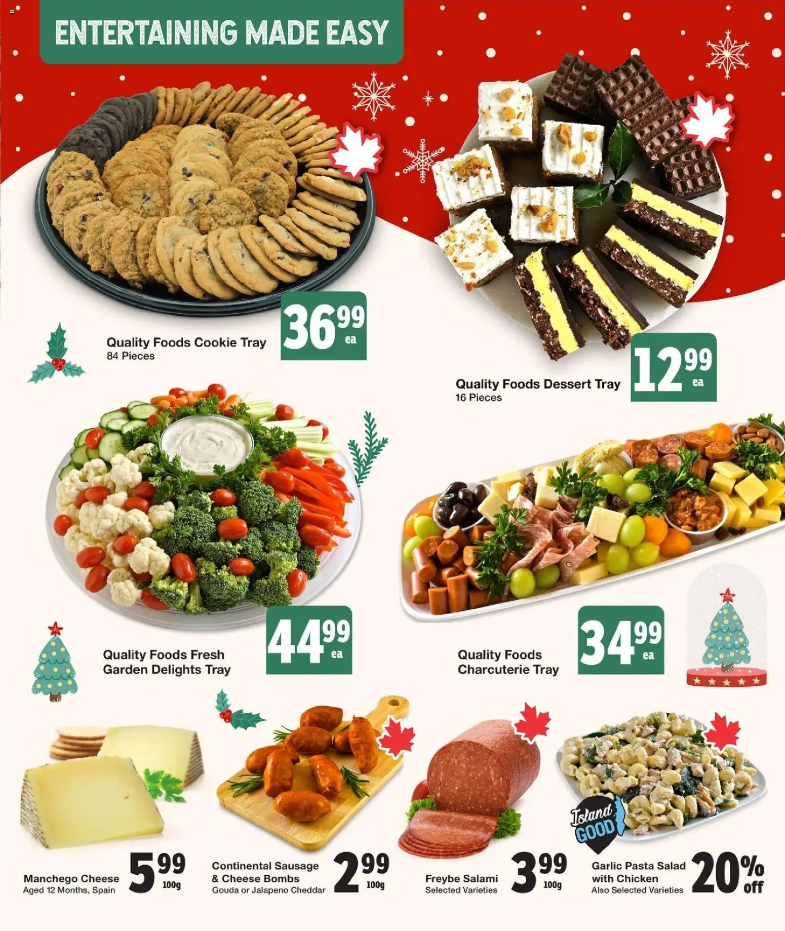 Quality Foods flyer valid from 04.12.2025 | Page: 2 | Products: Pasta, Salad, Cheese, Chicken