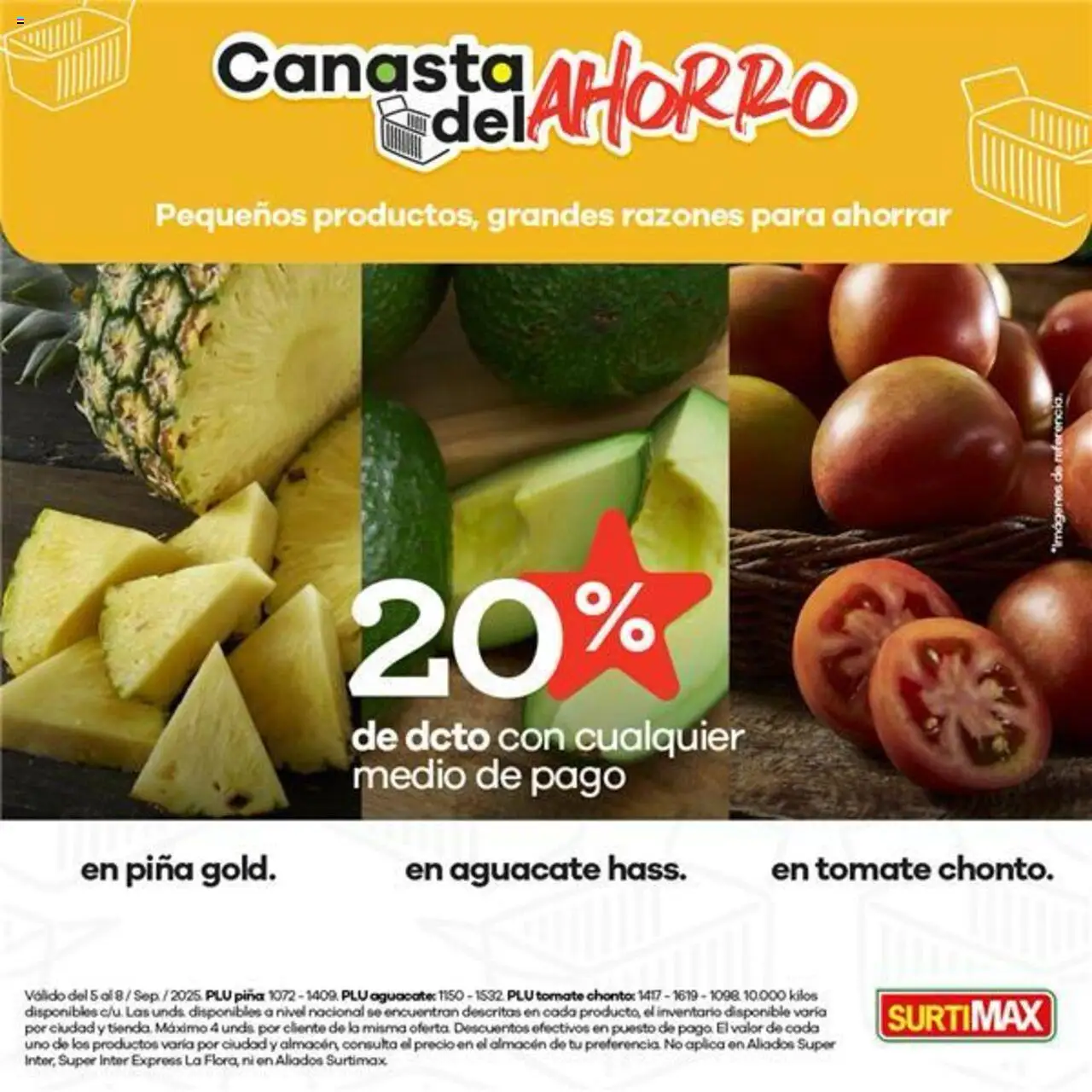 Surtimax revista - valida desde el 05.09.2025 | Página: 4 | Productos: Aguacate, Piña, Tomate