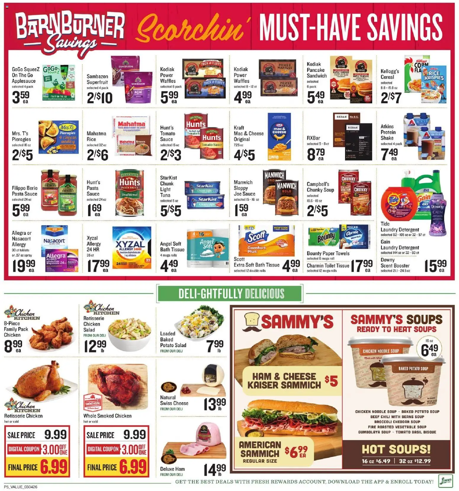 Lowes Foods Weekly Ad - NC - valid from 04.03.2026 | Page: 7 | Products: Broccoli, Ham, Detergent, Salad
