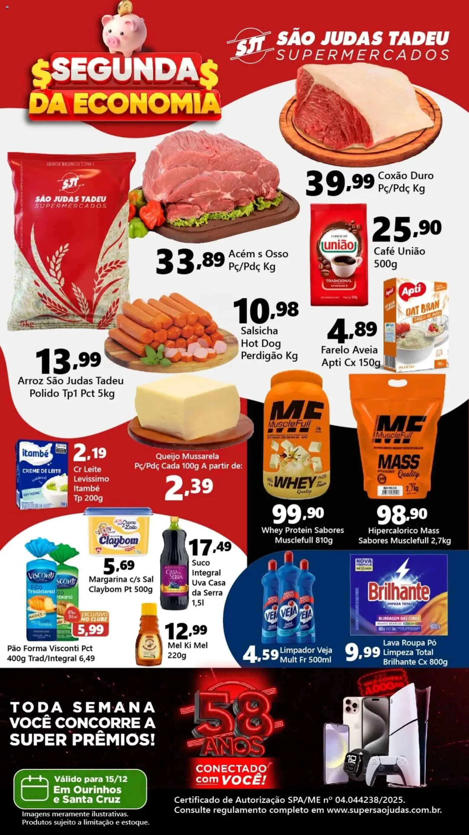 São Judas Tadeu Folheto - válido de 15.12.2025 | Página: 1 | Produtos: Salsicha, Creme de leite, Sal, Mussarela