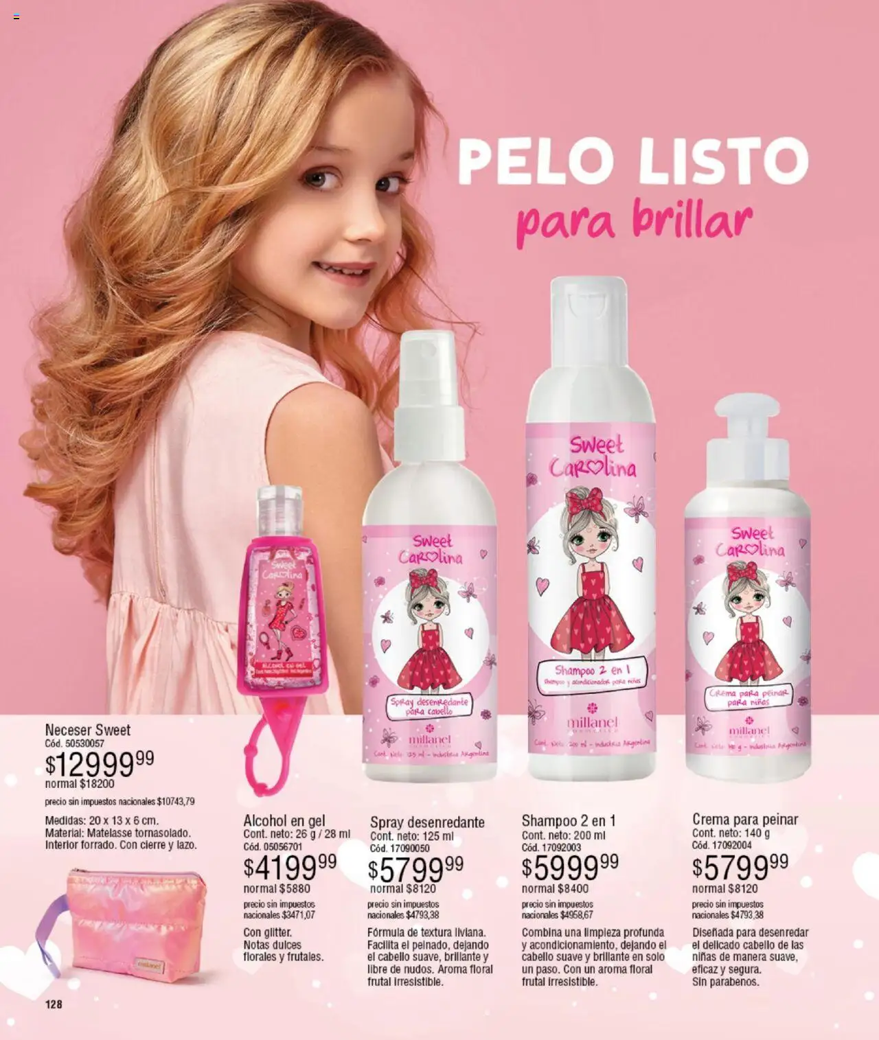 Millanel catálogo │ válido desde el 15.09.2025 | Página: 128 | Productos: Alcohol en gel, Shampoo, Acondicionador, Crema