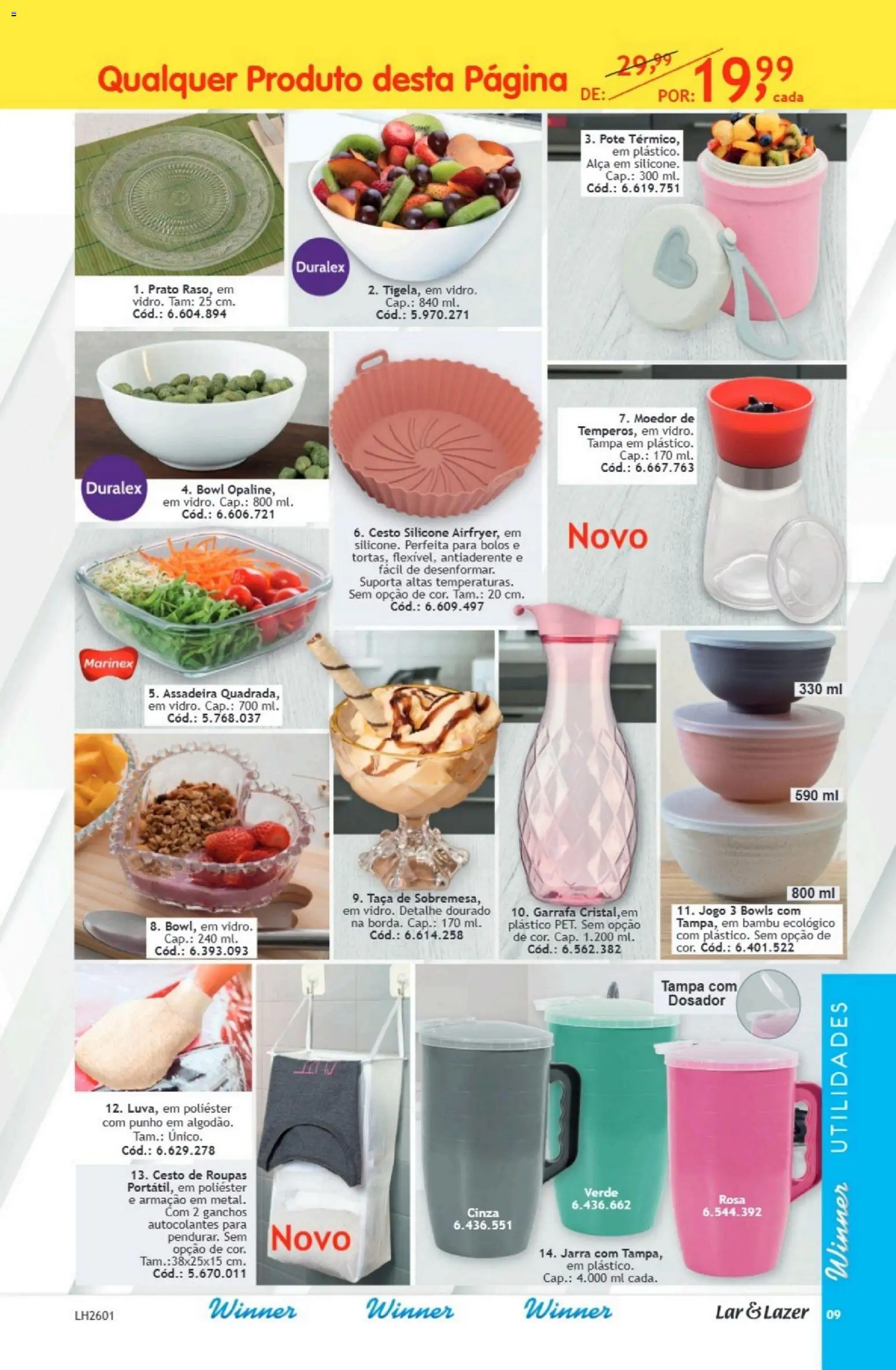 Quatro Estações Folheto - válido de 01.01.2026 | Página: 9 | Produtos: Moedor, Roupas, Cesto de roupas, Jarra