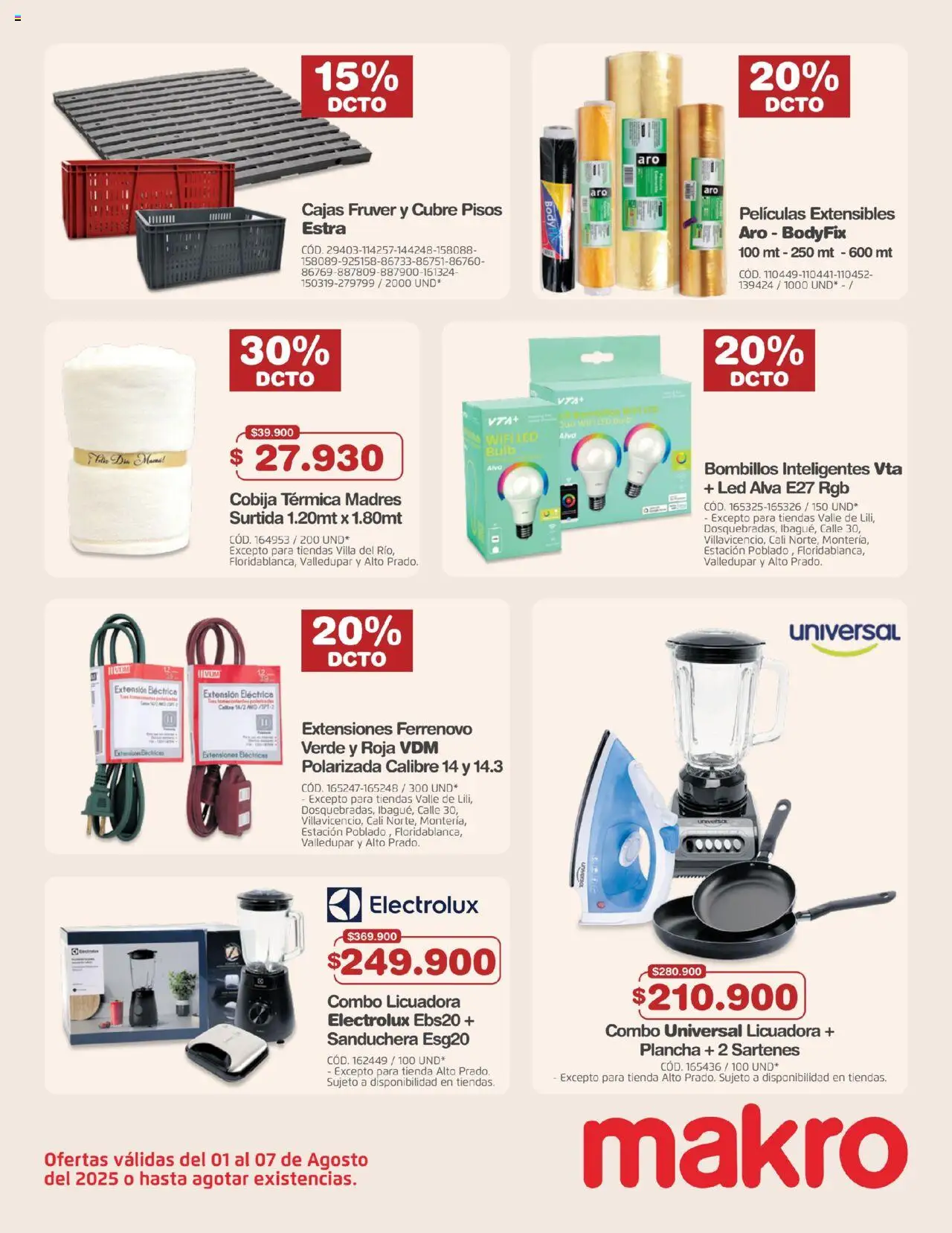 Makro revista - valida desde el 01.08.2025 | Página: 26 | Productos: Plancha, Sanduchera, Licuadora, Cobija