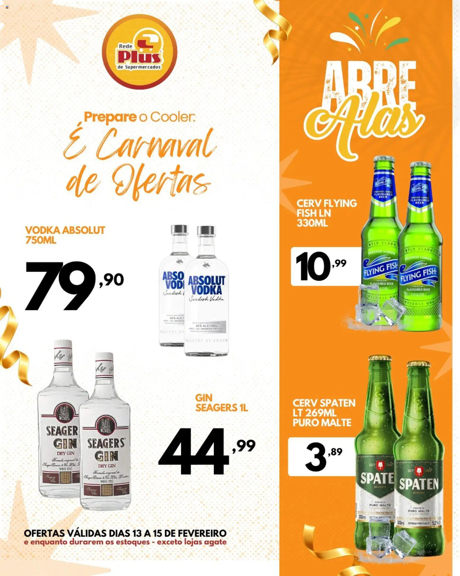 Rede Plus Supermercados Folheto - válido de 13.02.2026 | Página: 3 | Produtos: Cooler, Gin, Vodka