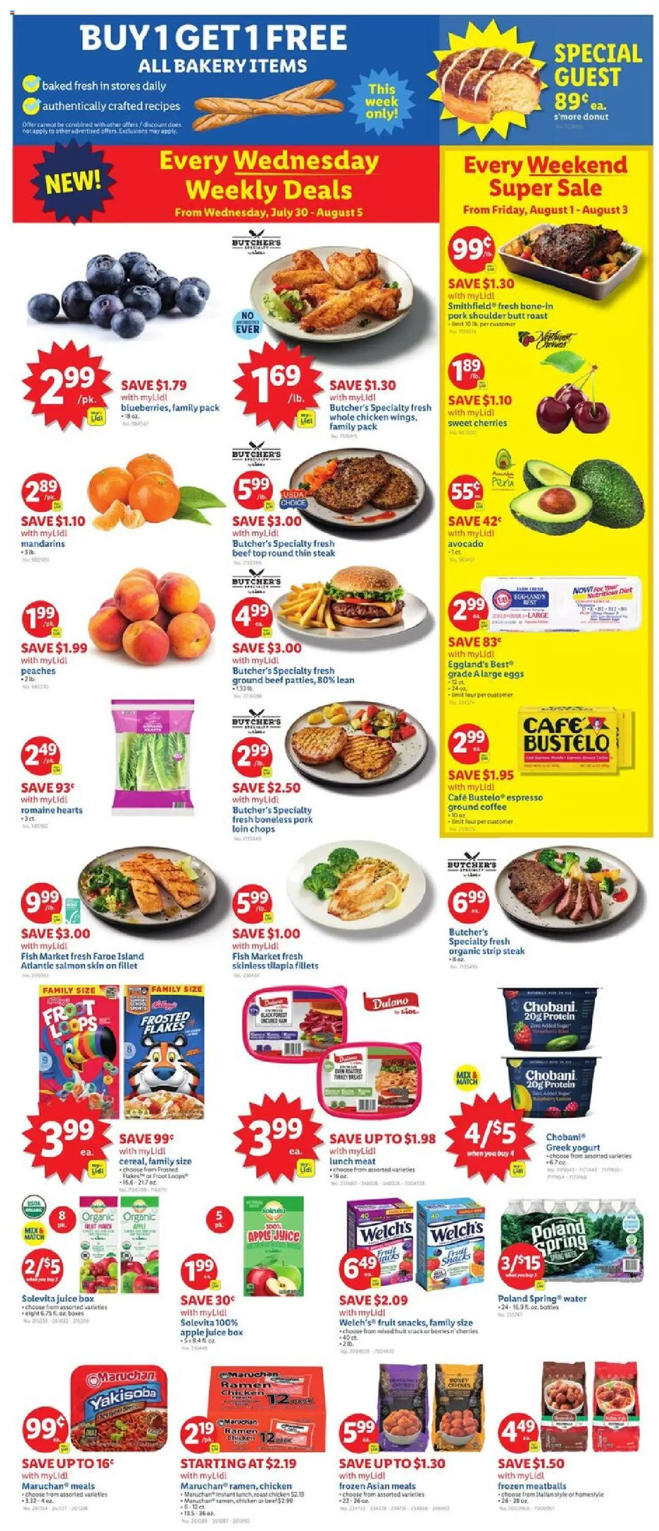 Lidl Weekly Ad - NJ - valid from 30.07.2025 | Page: 2 | Products: Peaches, Yogurt, Fish, Beet
