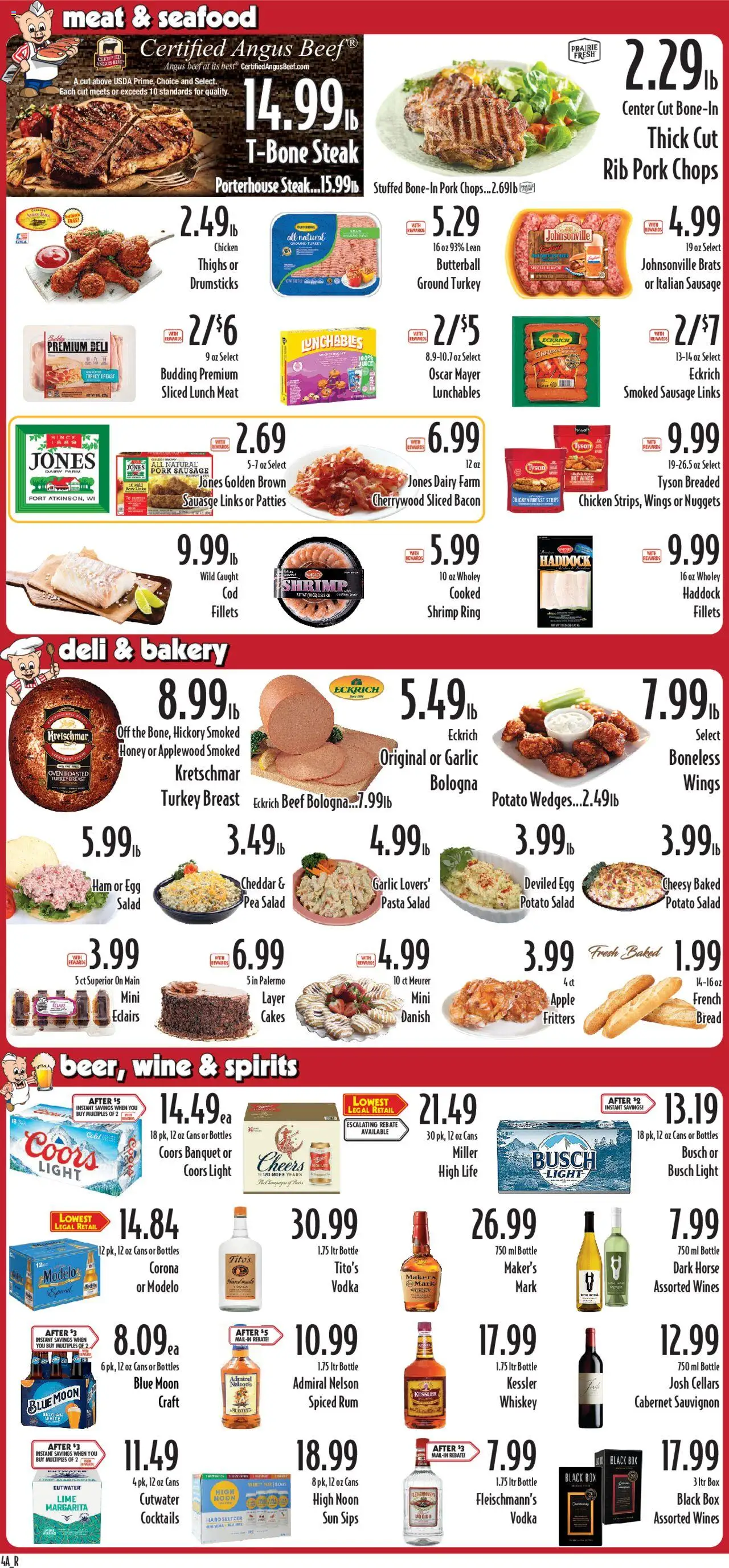 Piggly Wiggly Weekly Ad - valid from 08.10.2025 | Page: 4 | Products: Ham, Juice, Salad, Sausage