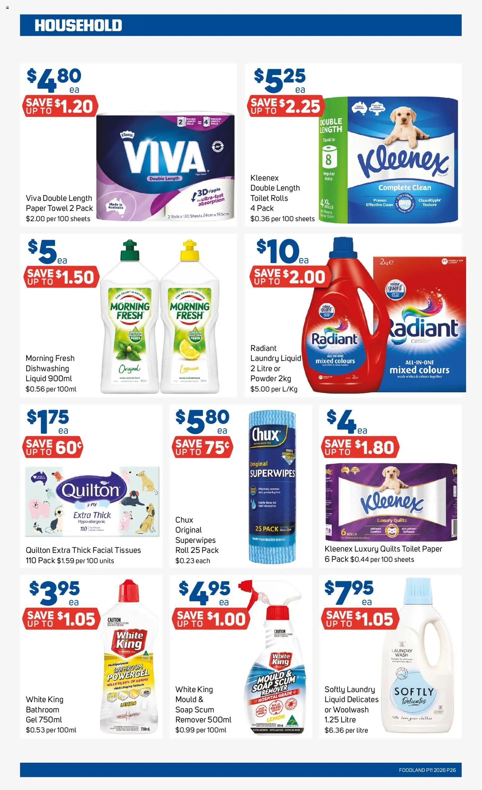 Foodland catalogue - valid from 11.03.2026 | Page: 26 | Products: Household, Powder, Toilet paper, Multipurpose