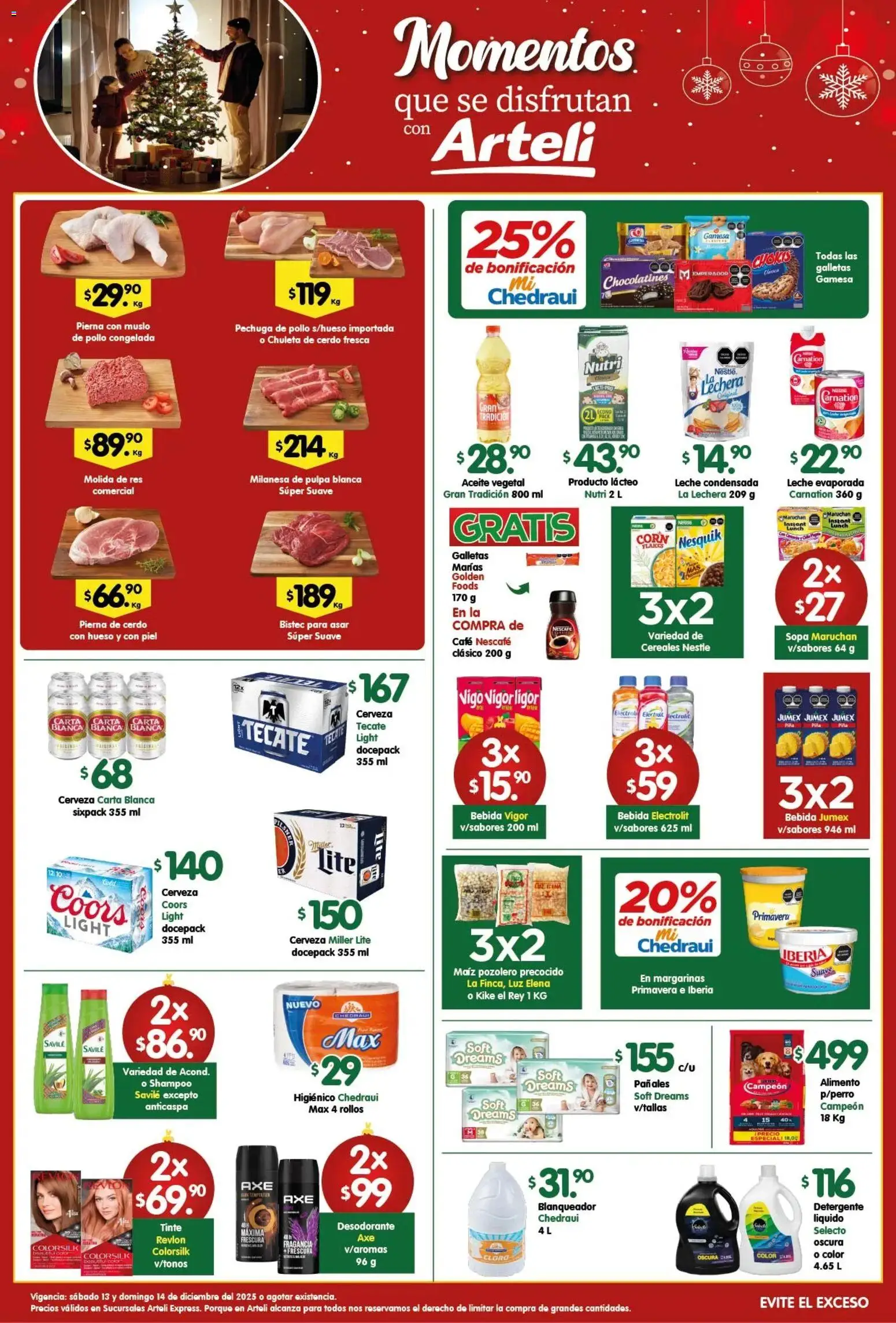 Nuevas ofertas de Arteli válidas en toda la República Mexicana desde el 13.12.2025. ¡Encuentra las mejores ofertas en Arteli folleto Express! | Página: 1 | Productos: Pollo, Cerveza, Cerdo, Cloro