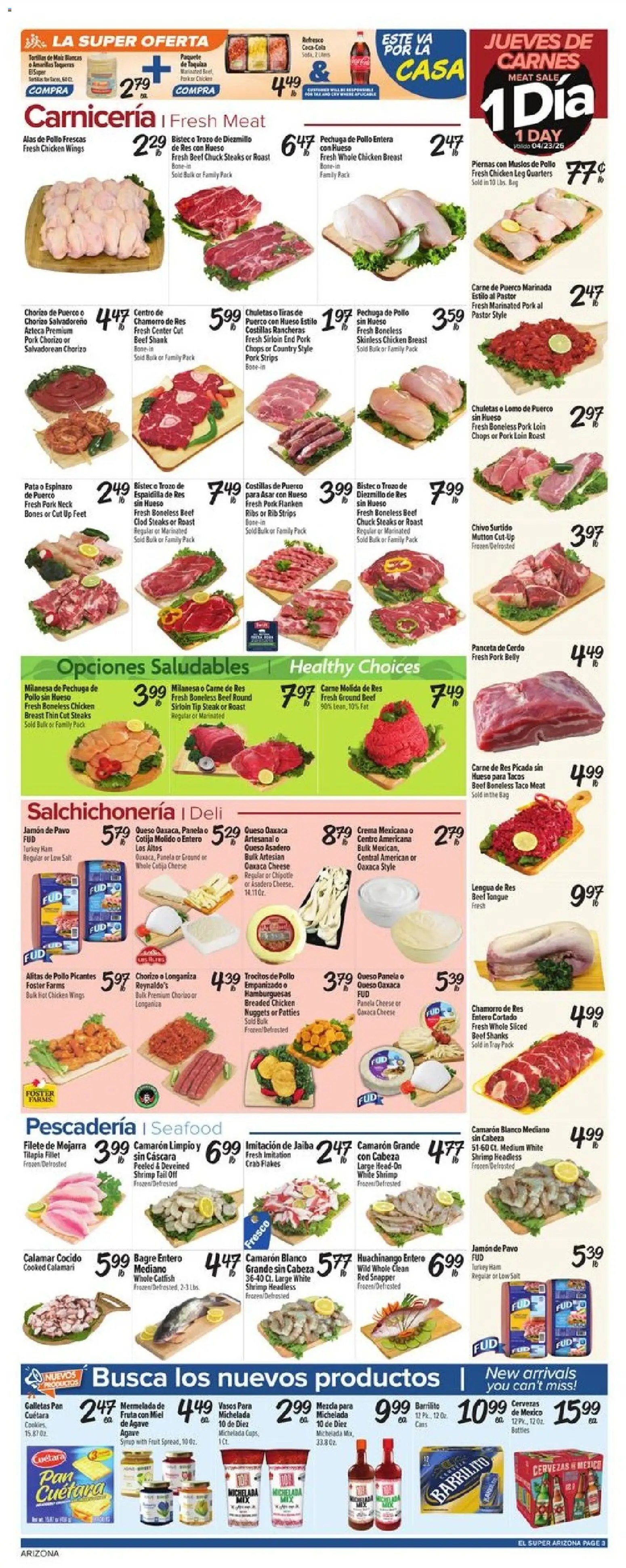 El Super Weekly Ad - AK - valid from 22.04.2026 | Page: 3 | Products: Pan, Ham, Beef, Salt