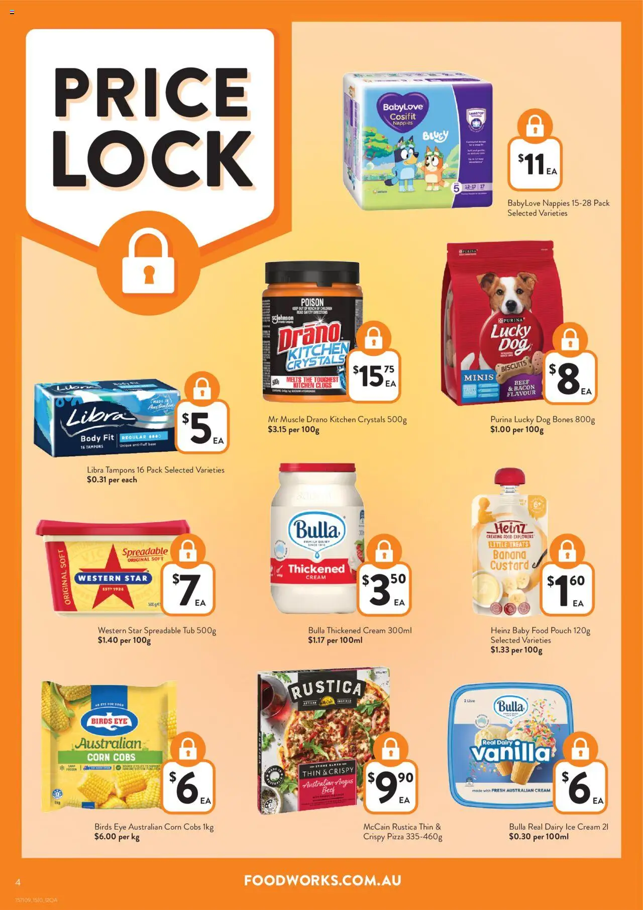 Foodworks catalogue - valid from 15.10.2025 | Page: 4 | Products: Dairy, Nappies, Cream, Tampons