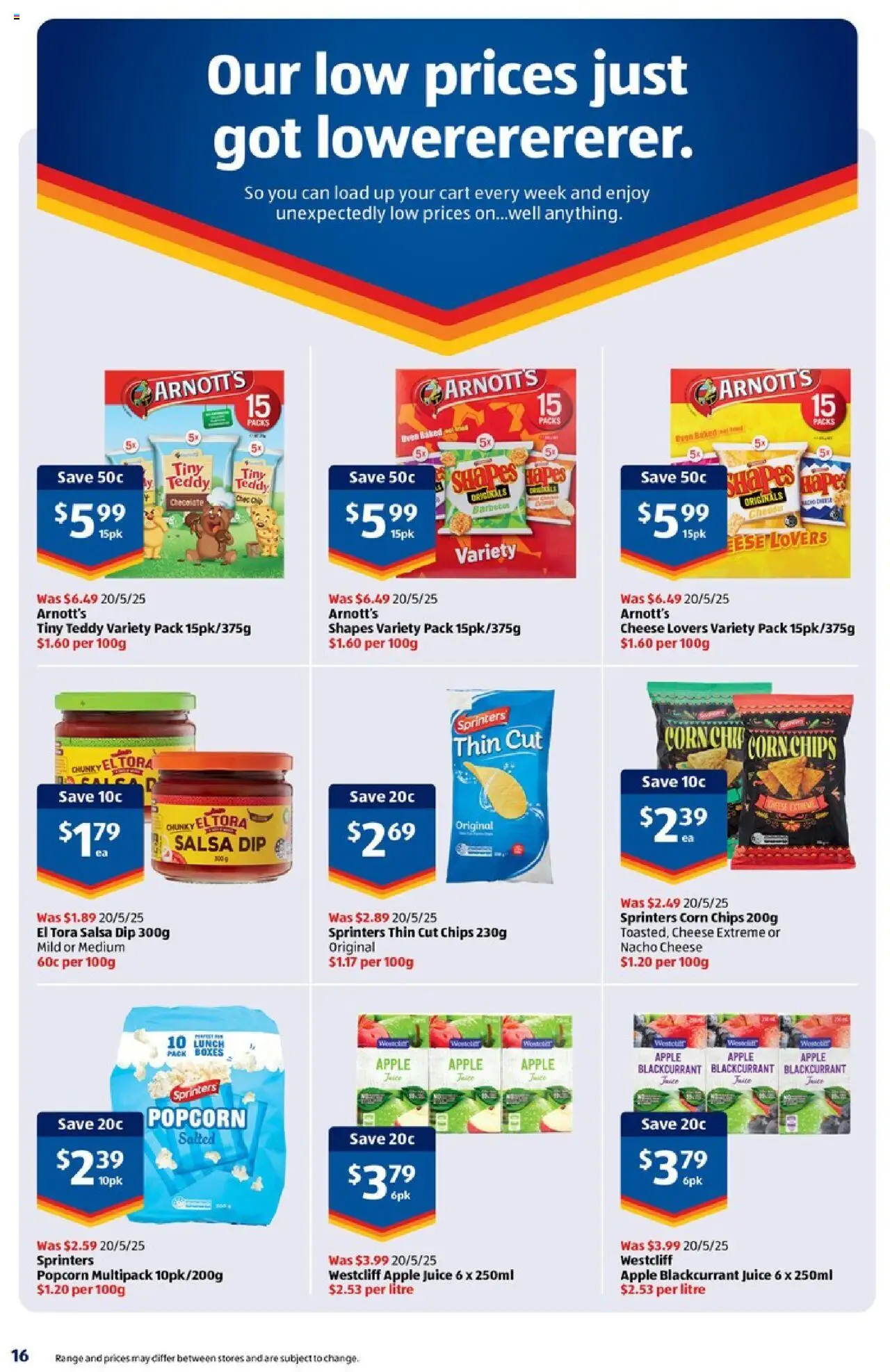 Aldi catalogue - valid from 16.07.2025 | Page: 30 | Products: Juice, Chips, Popcorn, Salsa