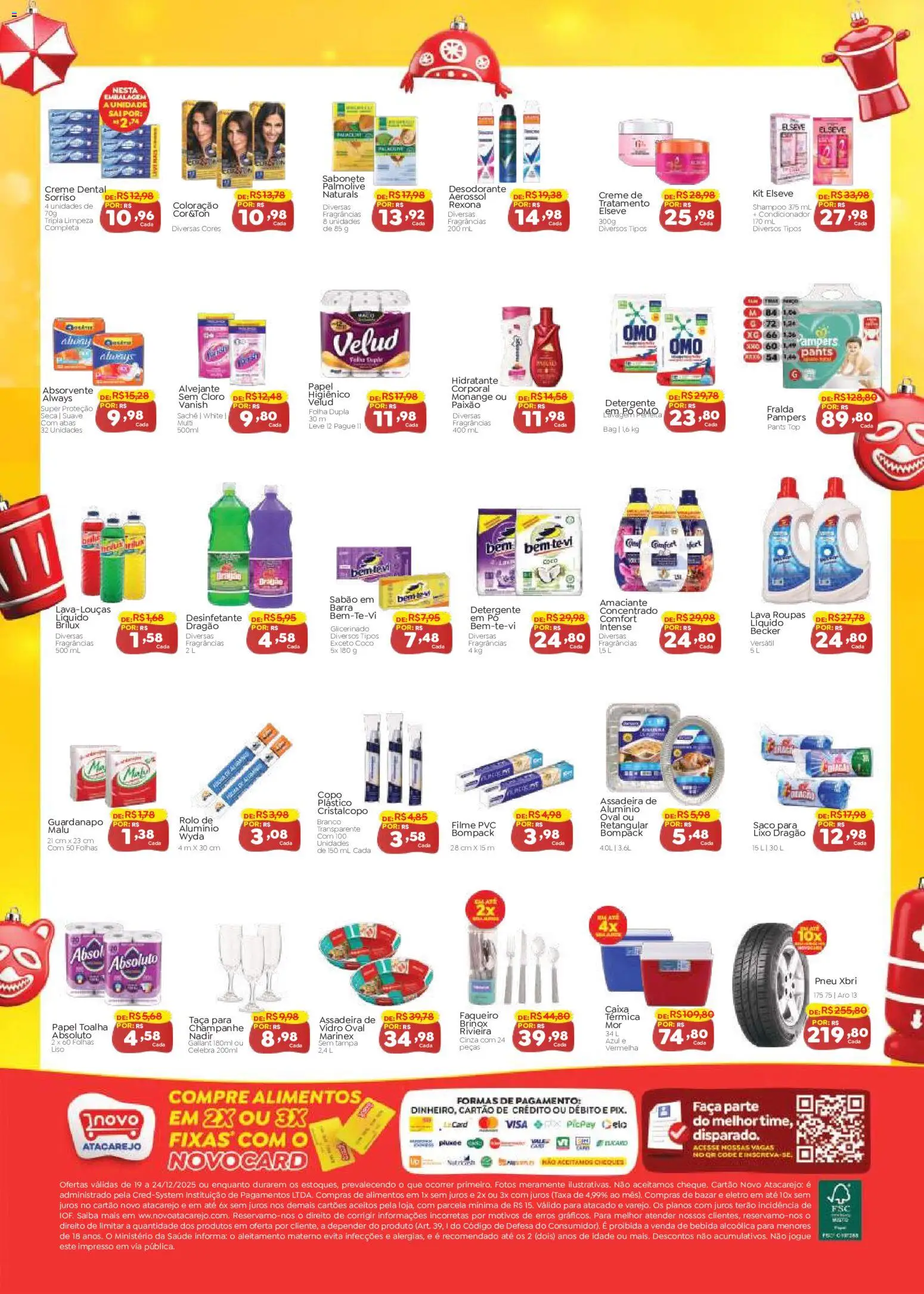 Novo Atacarejo Folheto - válido de 19.12.2025 | Página: 4 | Produtos: Papel toalha, Pneu, Faca, Amaciante