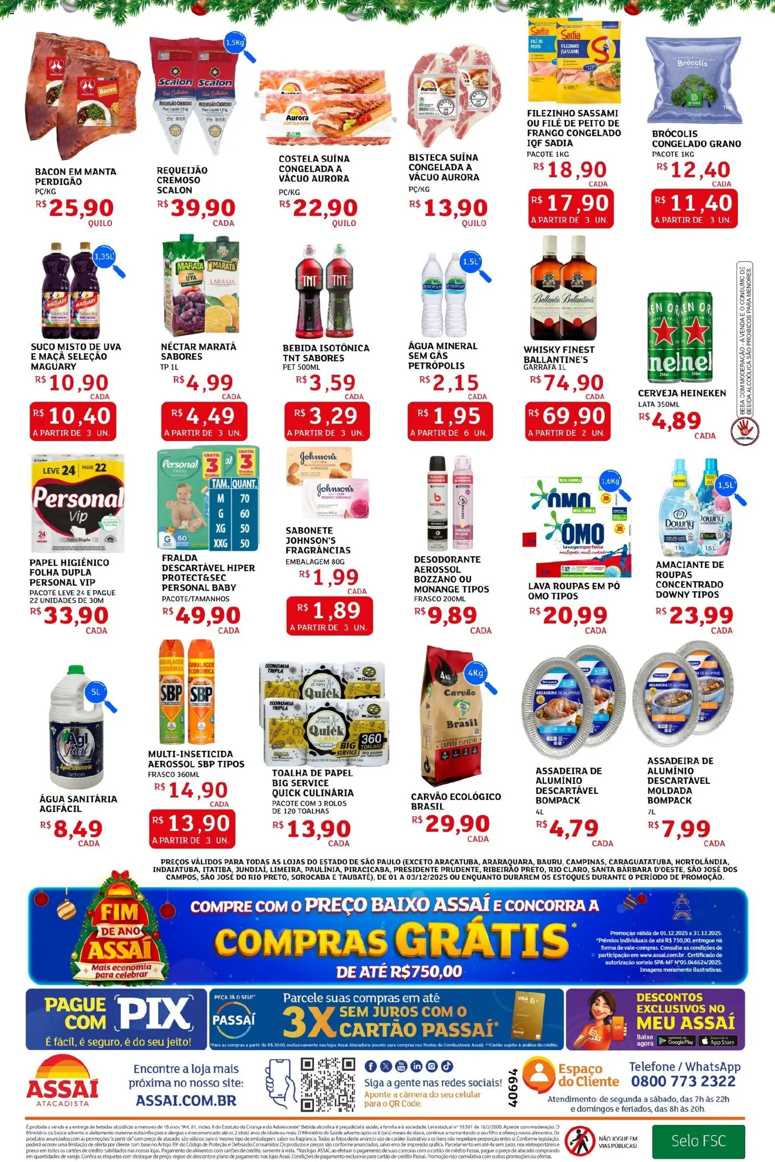 Assaí Atacadista Folheto - válido de 01.12.2025 | Página: 2 | Produtos: Pneus, Heineken, Sabonete, Peito de frango