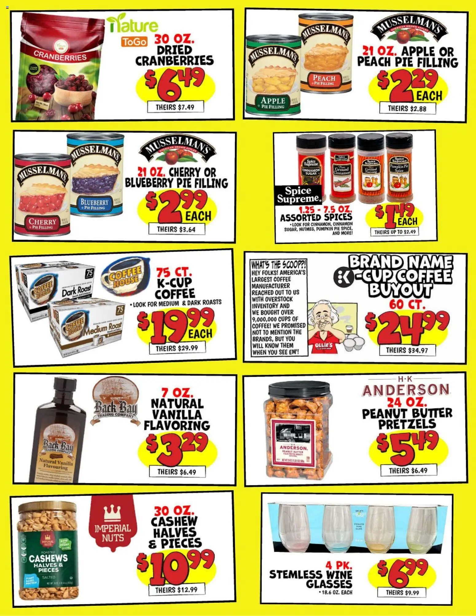 Ollie's Weekly Ad - valid from 13.11.2025 | Page: 2 | Products: Spices, Pumpkin Pie, Glasses, Apple Pie