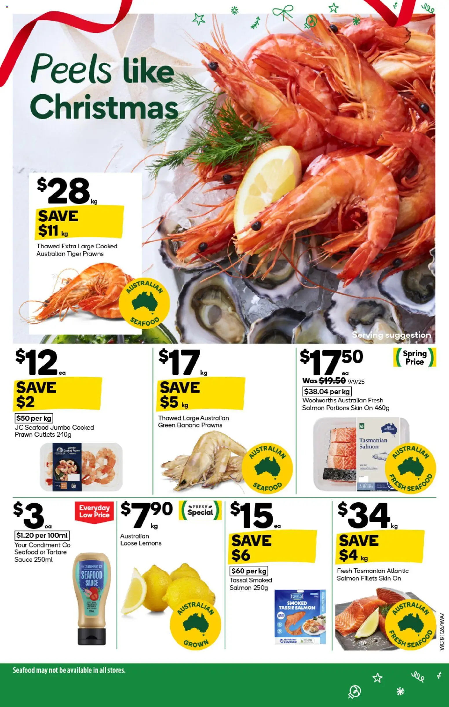 Woolworths catalogue - valid from 19.11.2025 | Page: 7 | Products: Prawns, Salmon, Sauce, Seafood
