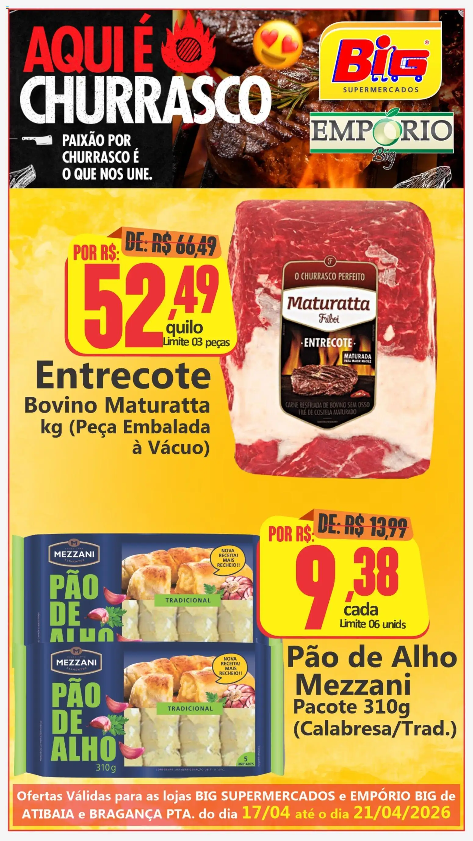 Big Supermercados Folheto - válido de 17.04.2026 | Página: 8 | Produtos: Alho, Pao de alho, Pão, Carne
