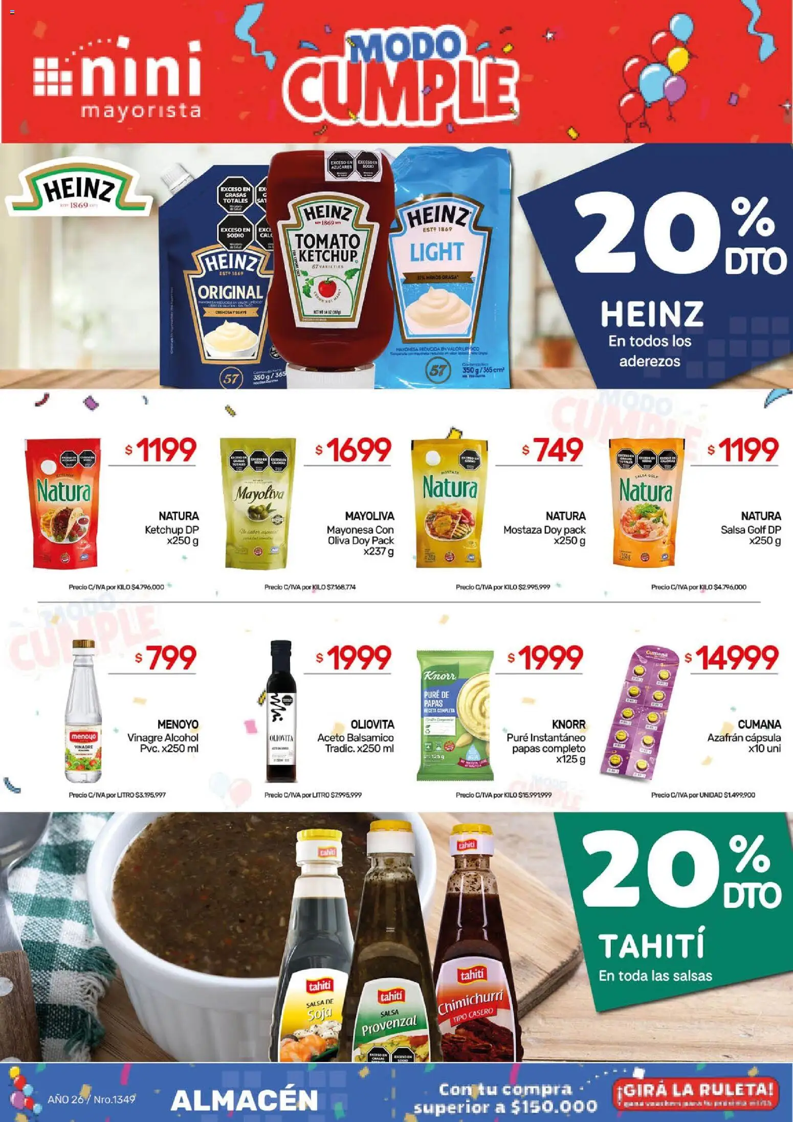 NINI Mayorista Ofertas │ válido desde el 02.03.2026 | Página: 19 | Productos: Vinagre, Mostaza, Oliva, Salsa Golf