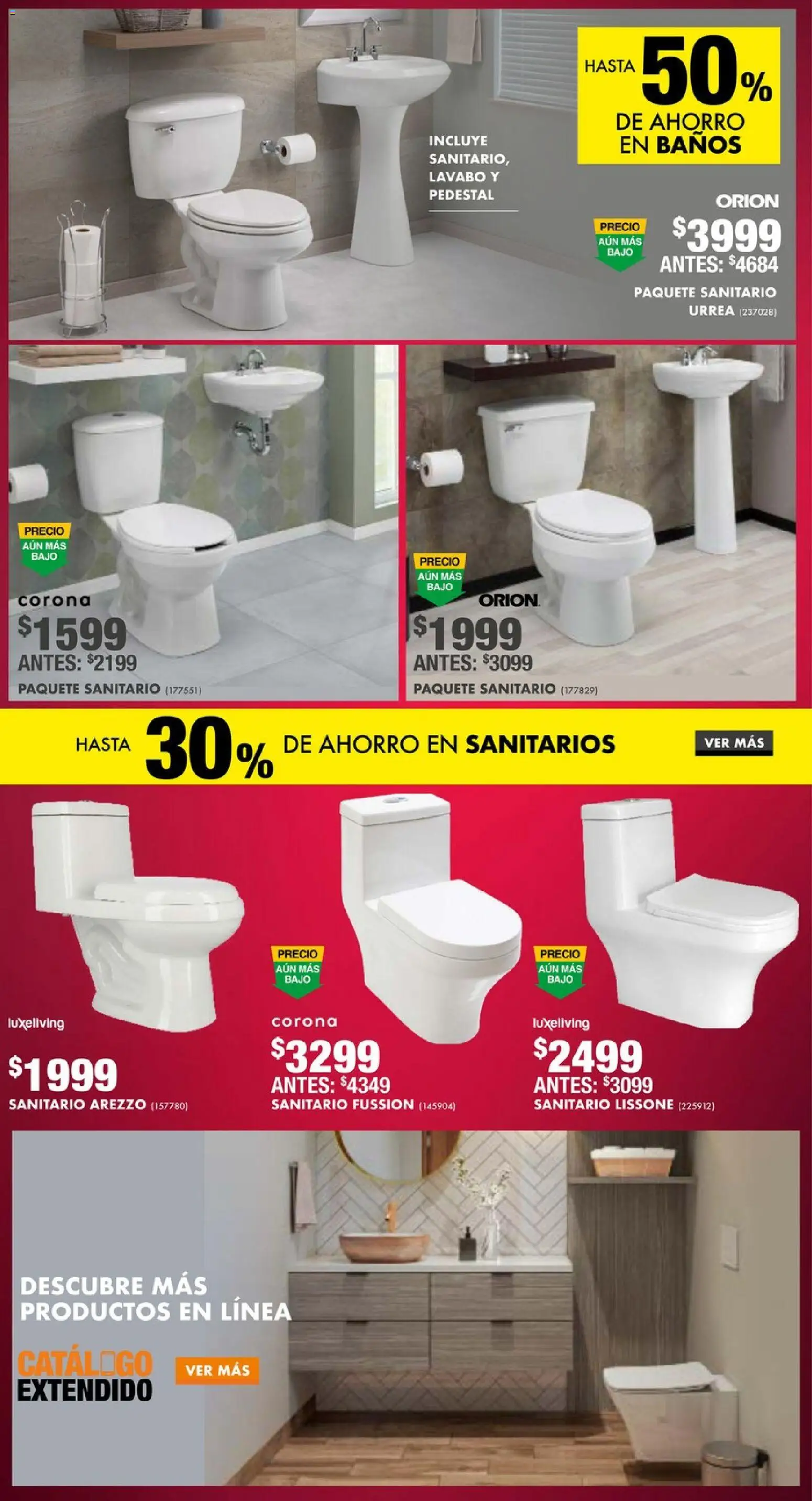 Nuevas ofertas de Home Depot válidas en toda la República Mexicana desde el 07.11.2025. ¡Encuentra las mejores ofertas en Home Depot catálogo! | Página: 4 | Productos: Lavabo