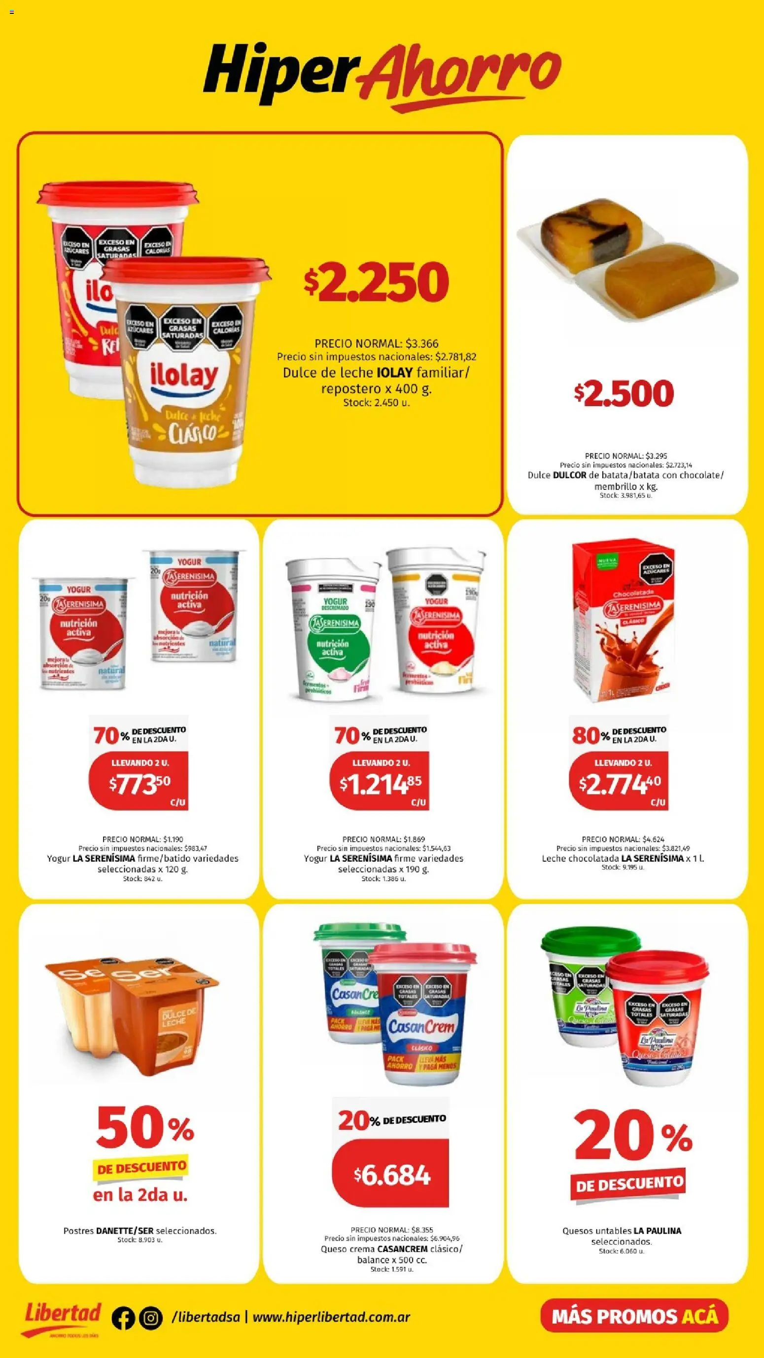 Hipermercado Libertad - Hiper ahorro │ válido desde el 05.02.2026 | Página: 6 | Productos: Dulce de leche, Queso, Yogur, Chocolatada