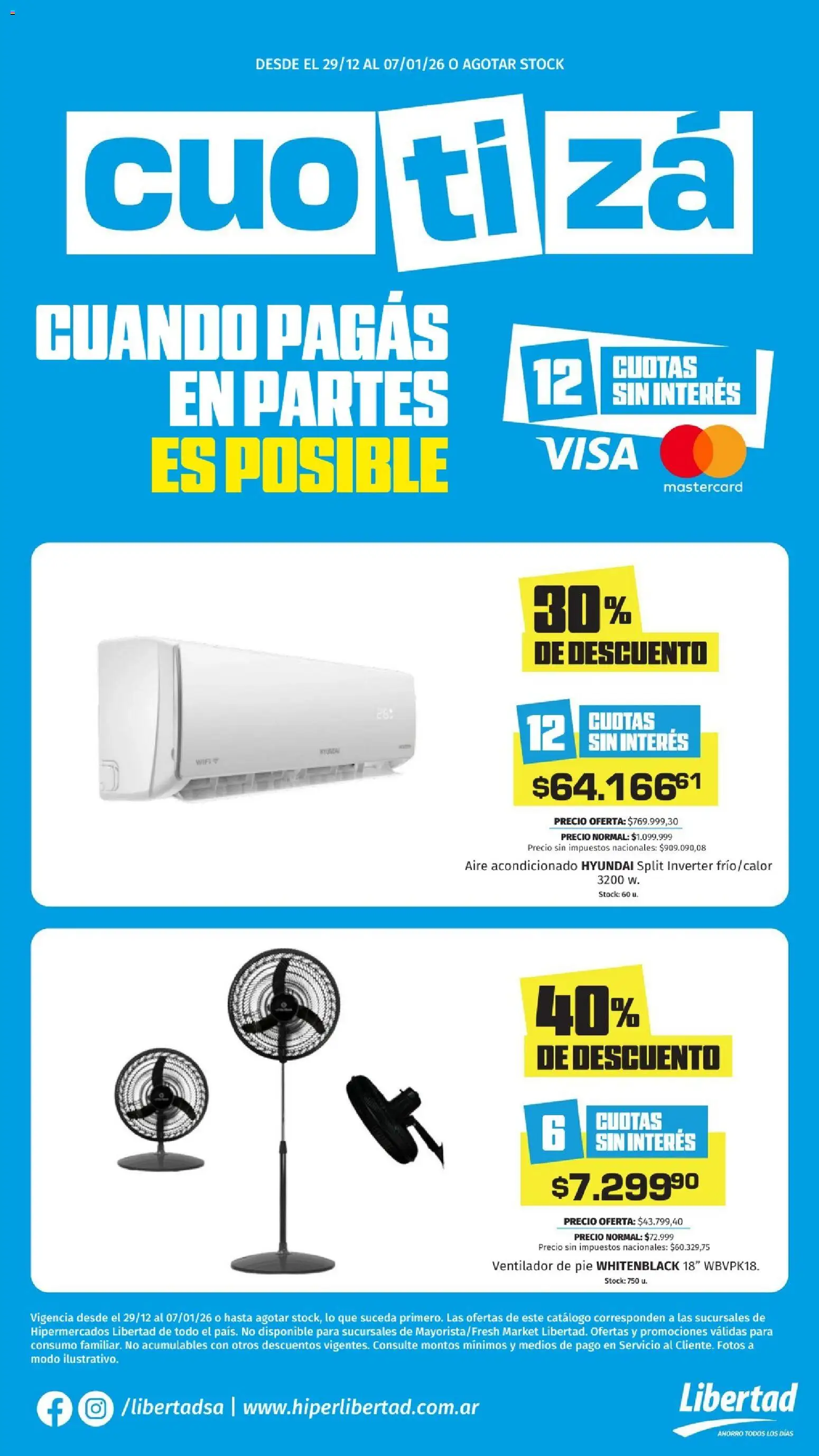 Hipermercado Libertad - Cuotizá │ válido desde el 29.12.2025 | Página: 1 | Productos: Aire acondicionado, Ventilador