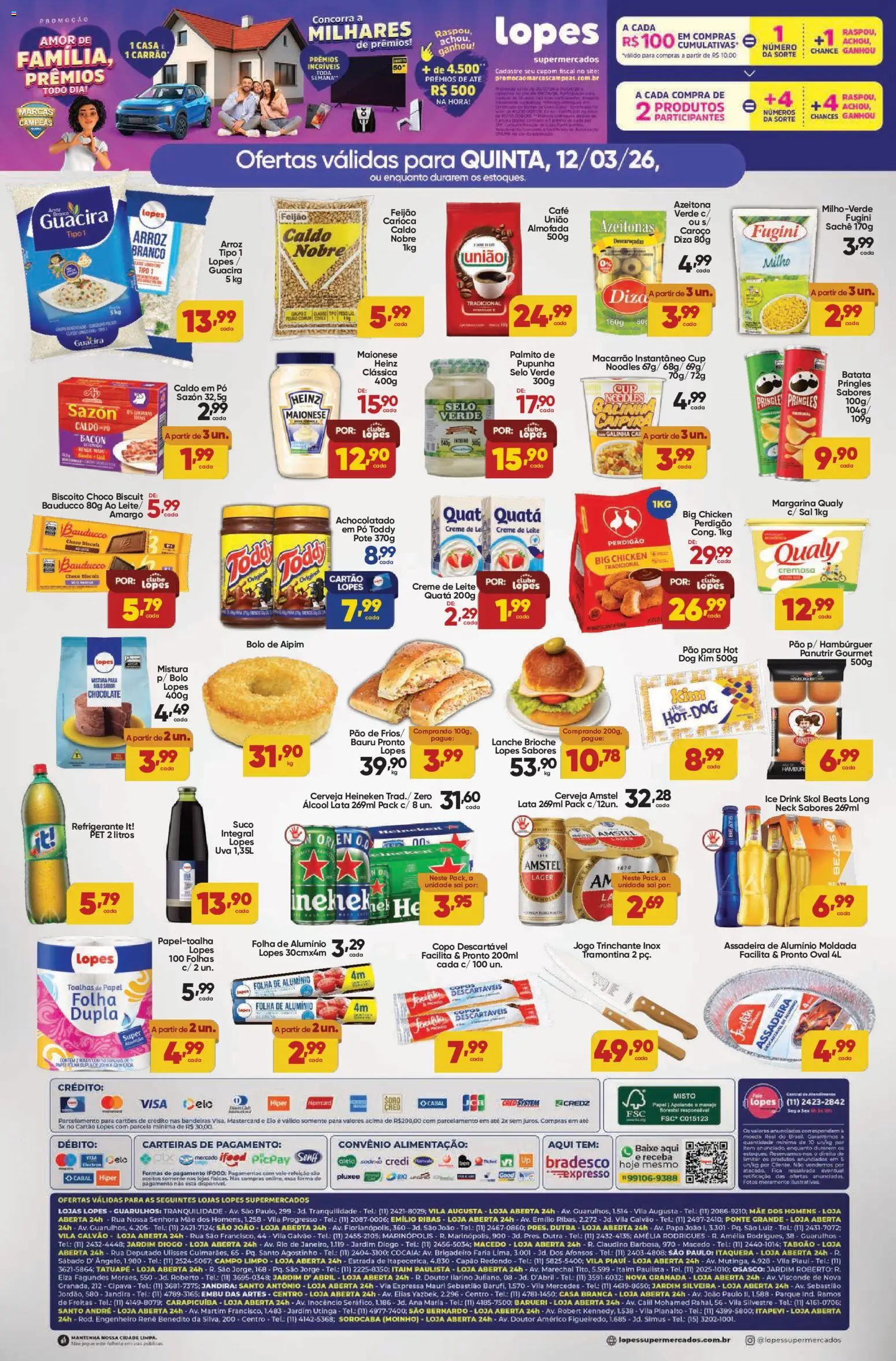 Lopes Supermercados Folheto - válido de 12.03.2026 | Página: 2 | Produtos: Feijão, Pão, Assadeira, Margarina