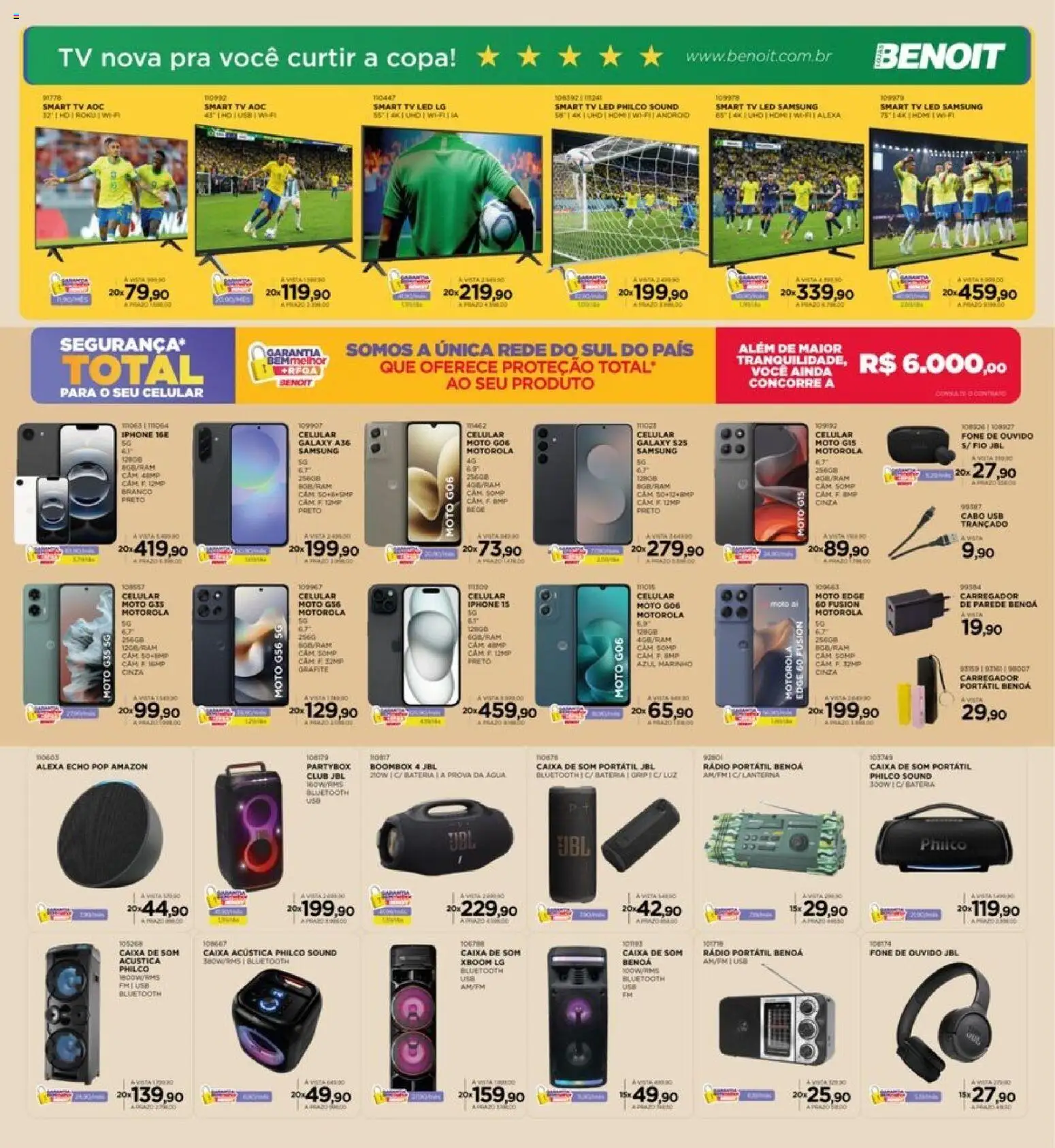 Benoit Folheto - válido de 01.04.2026 | Página: 6 | Produtos: Caixa de som, smart TV, Caixa, Fone de ouvido