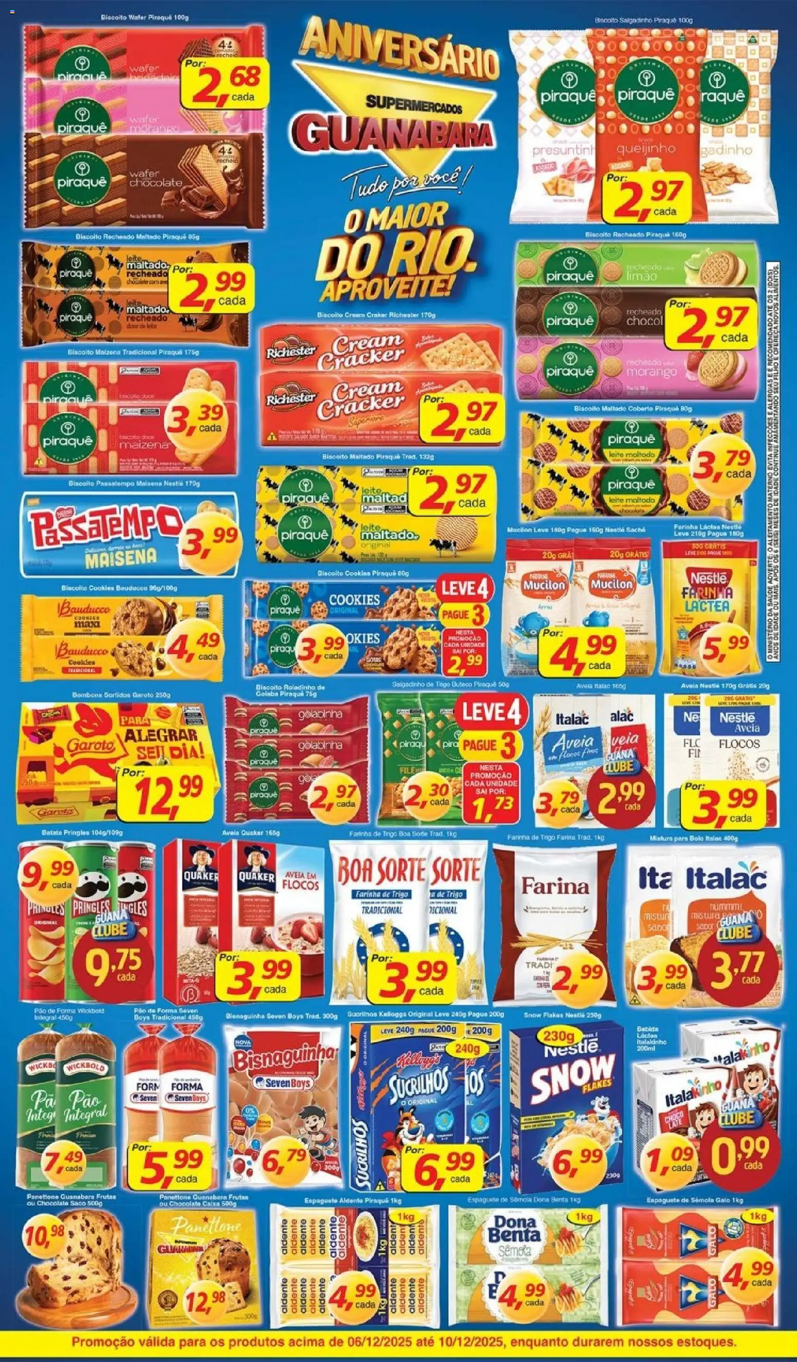 Supermercados Guanabara Folheto - válido de 06.12.2025 | Página: 8 | Produtos: Espaguete, Pão, Bolo, Mucilon