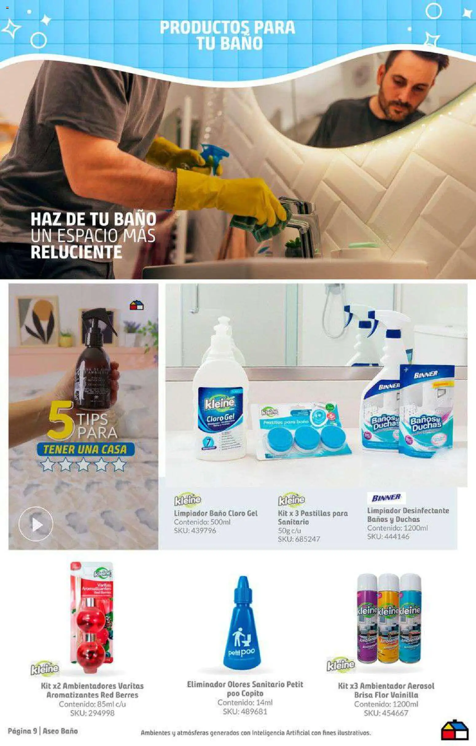 Homecenter revista - valida desde el 24.02.2026 | Página: 9 | Productos: Ambientador aerosol, Sanitario, Baño, Desinfectante