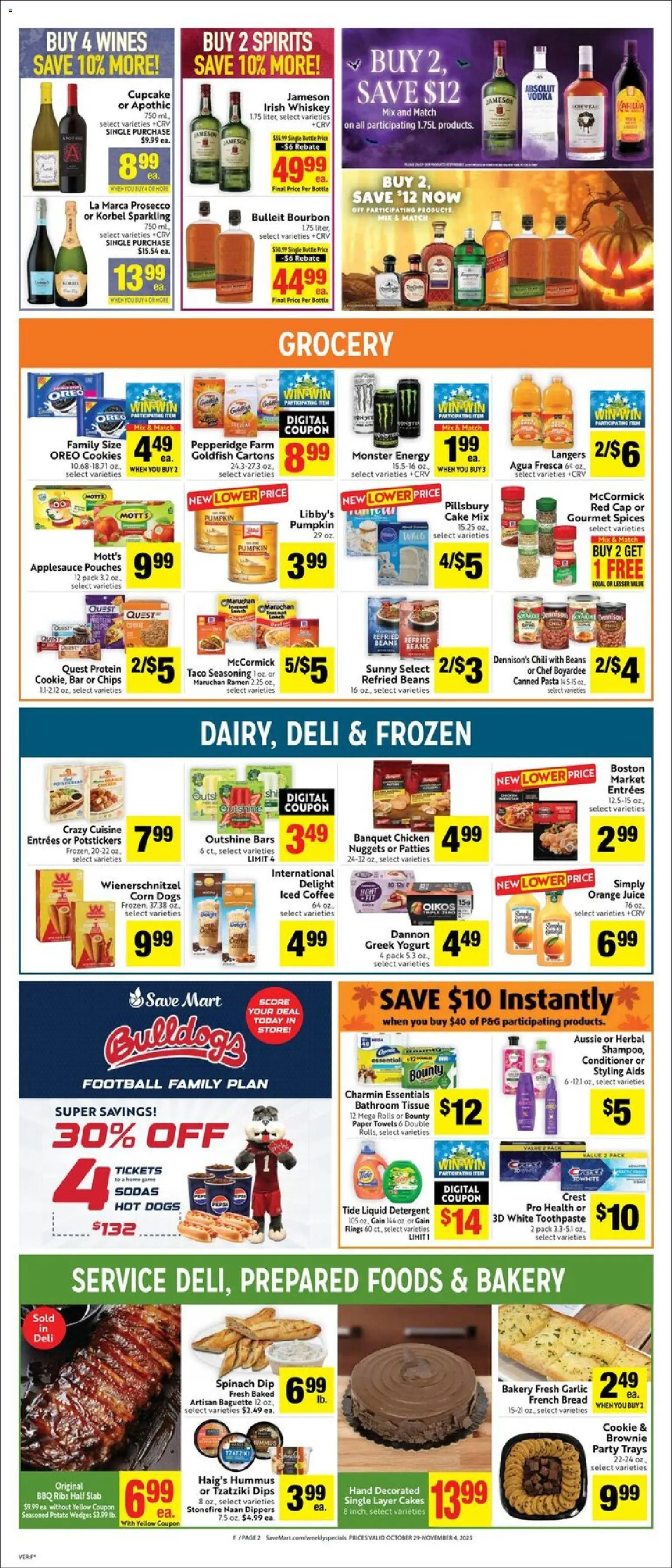 Save Mart Weekly - CA - valid from 29.10.2025 | Page: 2 | Products: Yogurt, Garlic, Cap, Game
