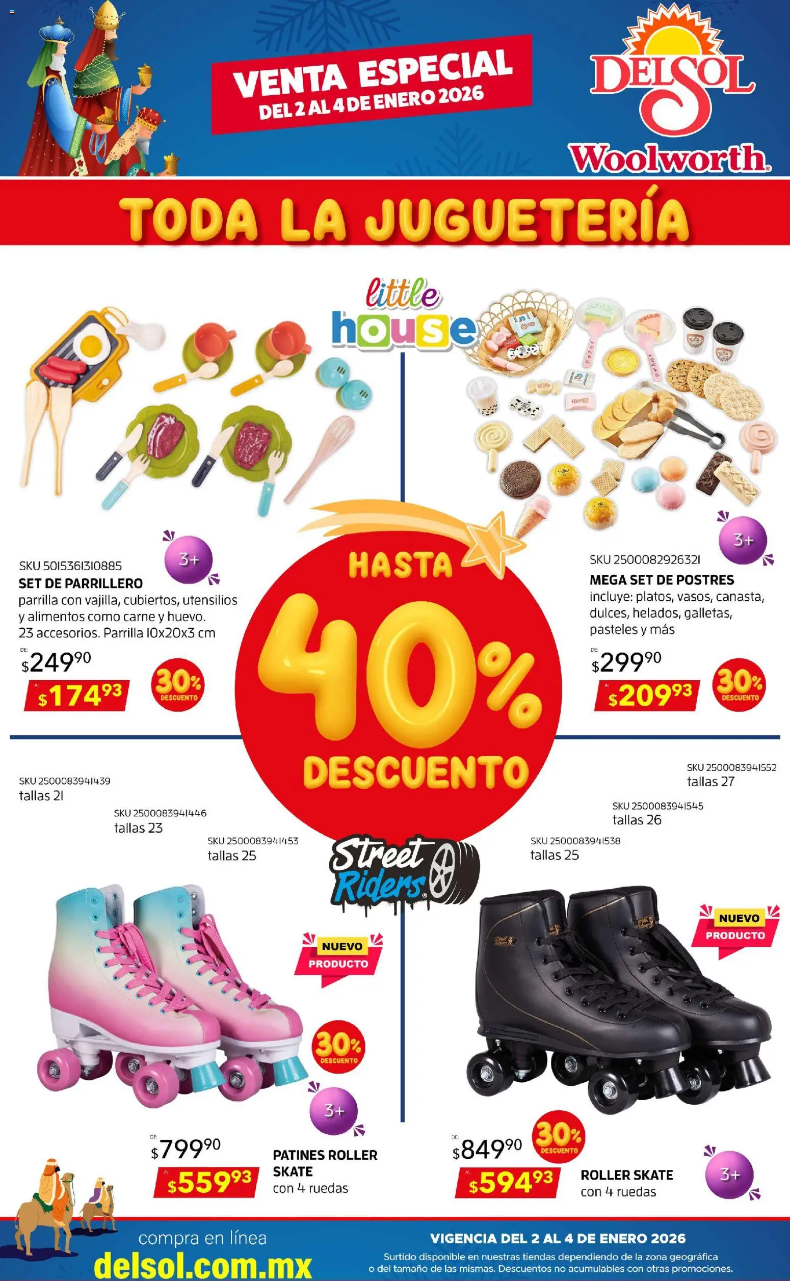 Nuevas ofertas de Del Sol y Woolworth válidas en toda la República Mexicana desde el 02.01.2026. ¡Encuentra las mejores ofertas en Del Sol y Woolworth catálogo Venta Especial ! | Página: 4 | Productos: Parrilla