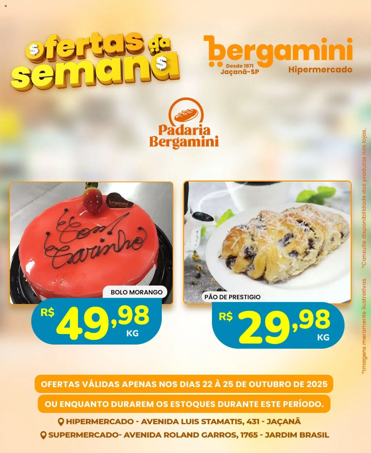 Supermercado Bergamini Folheto - válido de 22.10.2025 | Página: 19 | Produtos: Pão, Bolo