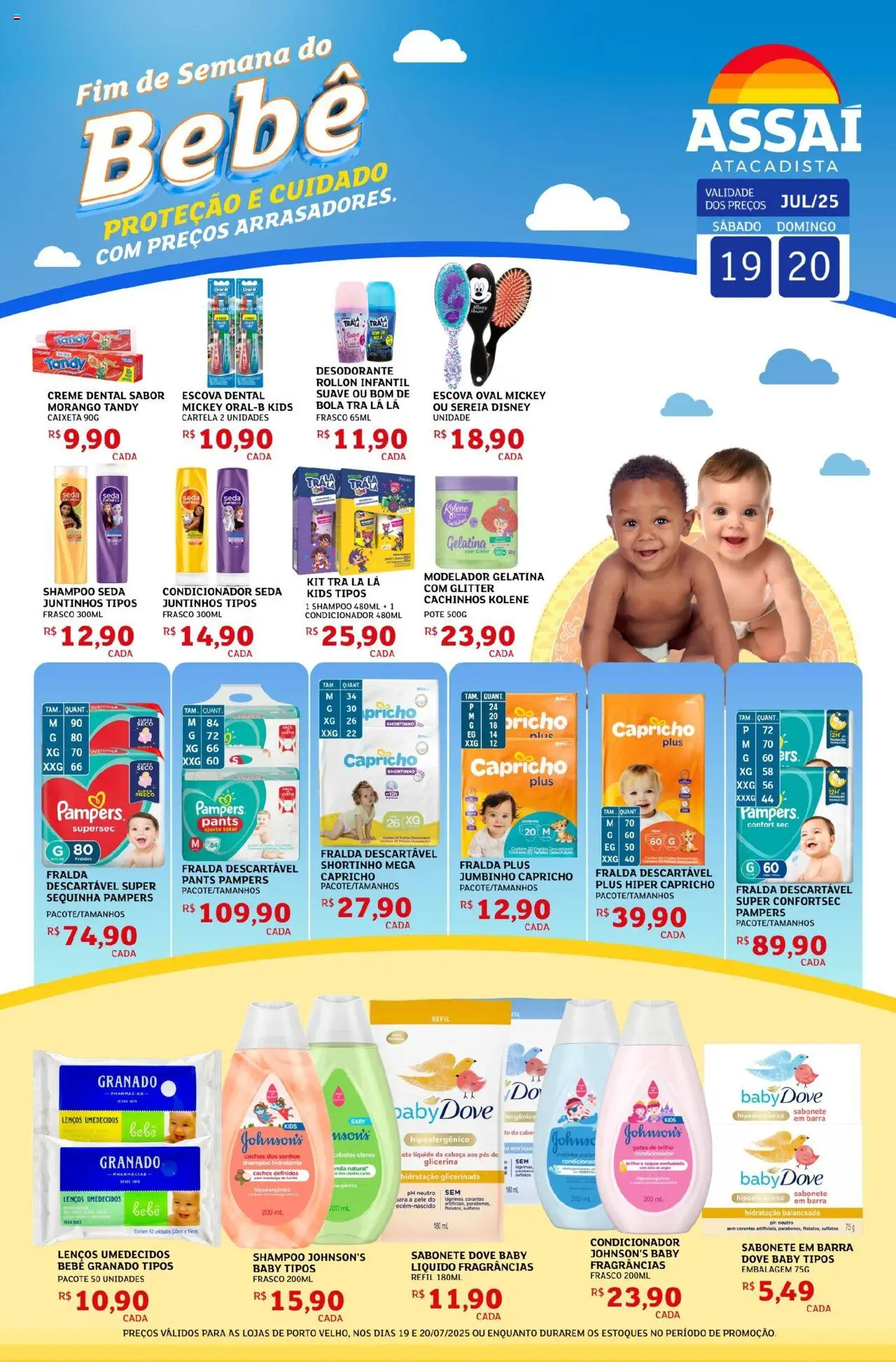 Assaí Atacadista Folheto - válido de 19.07.2025 | Página: 1 | Produtos: Shampoo, Sabonete, Dove, Gelatina