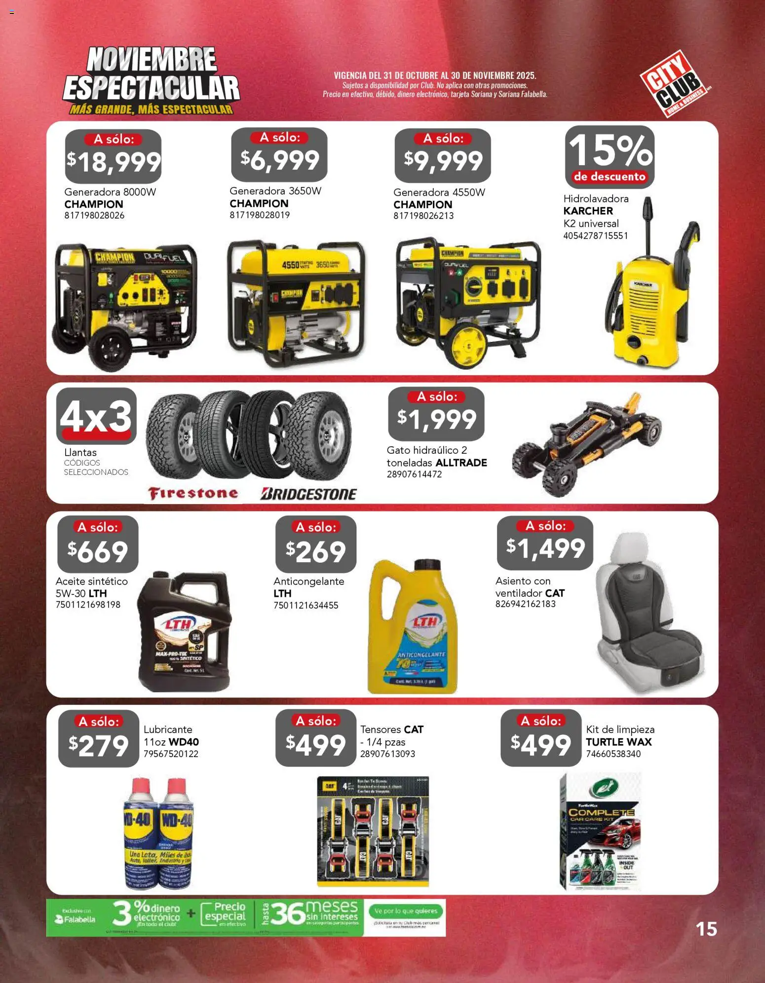 Nuevas ofertas de City Club válidas en toda la República Mexicana desde el 31.10.2025. ¡Encuentra las mejores ofertas en City Club Buen Fin! | Página: 15 | Productos: Ventilador, Aceite, Hidrolavadora
