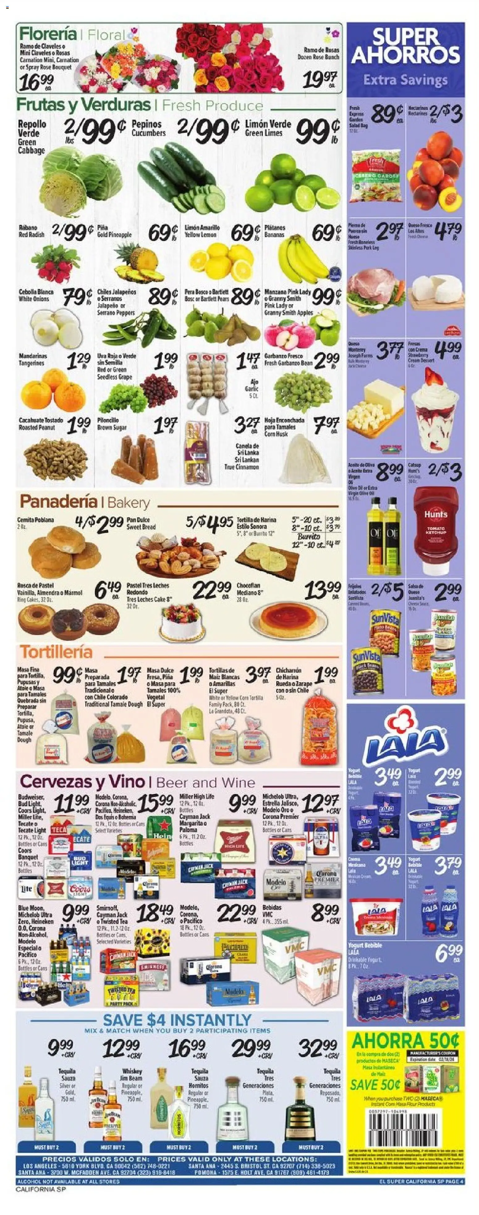 El Super Weekly Ad - CA - valid from 11.02.2026 | Page: 4 | Products: Corn, Peppers, Ring, Pan