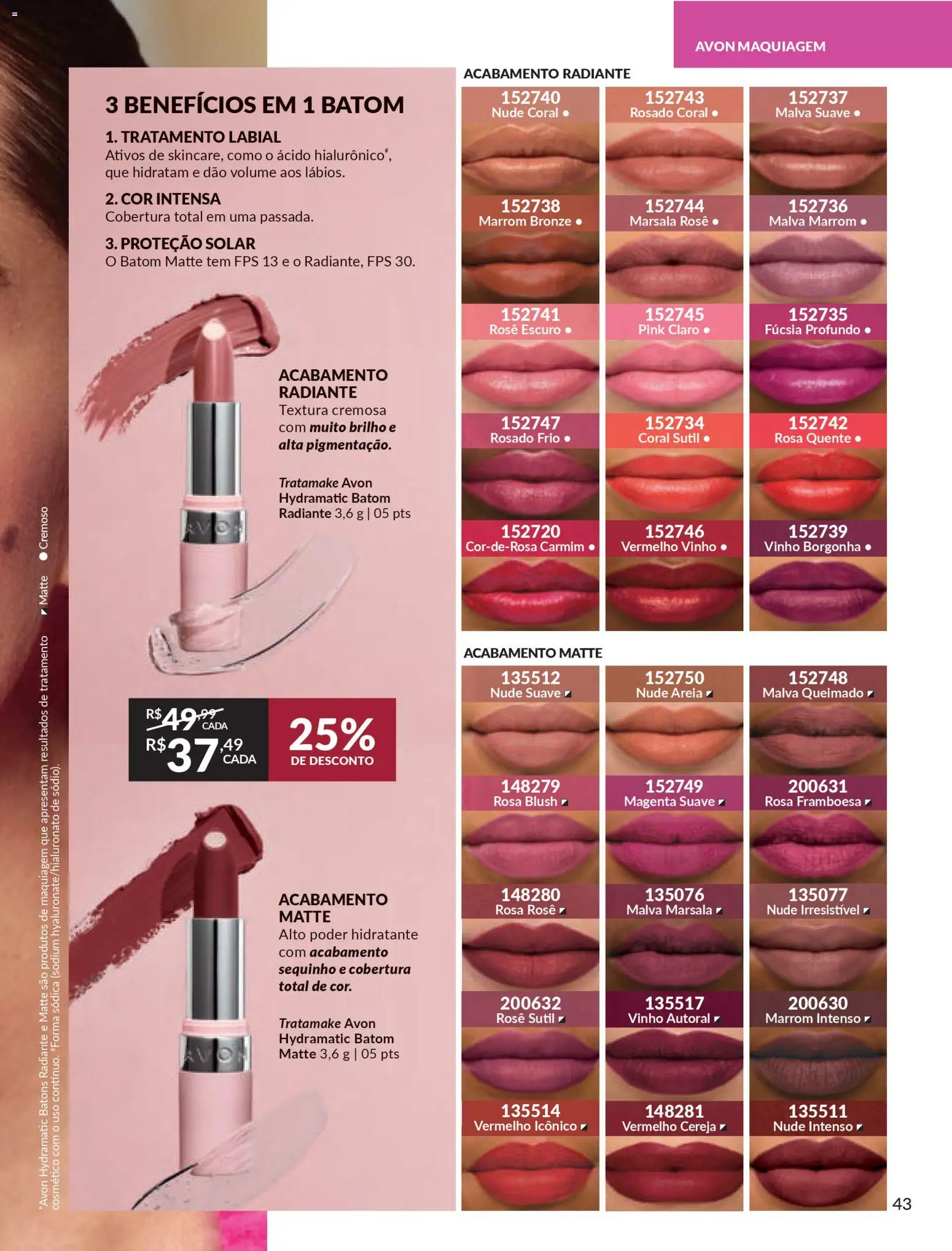 Avon Folheto - válido de 18.02.2026 | Página: 43 | Produtos: Cereja, Maquiagem, Blush, Batom