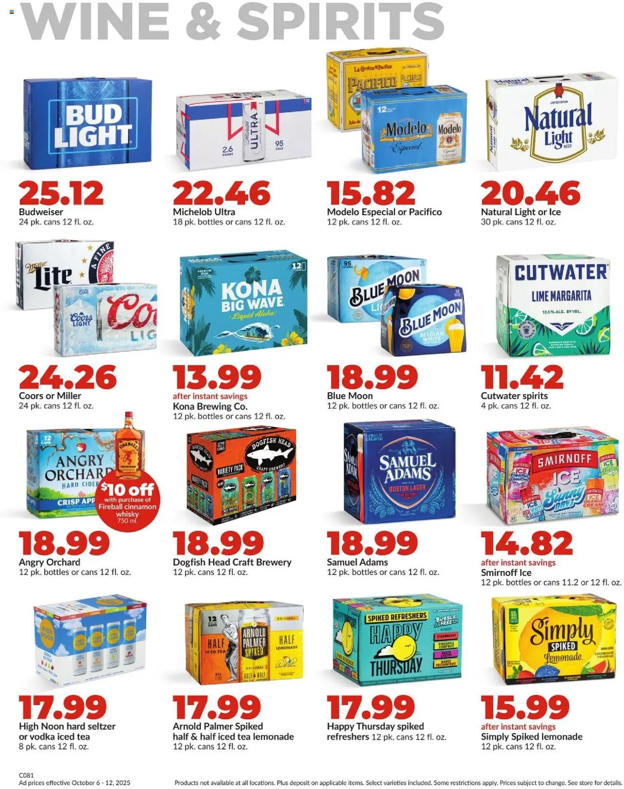 HyVee Weekly Ad - valid from 06.10.2025 | Page: 33 | Products: Cider, Wine, Vodka, Lime